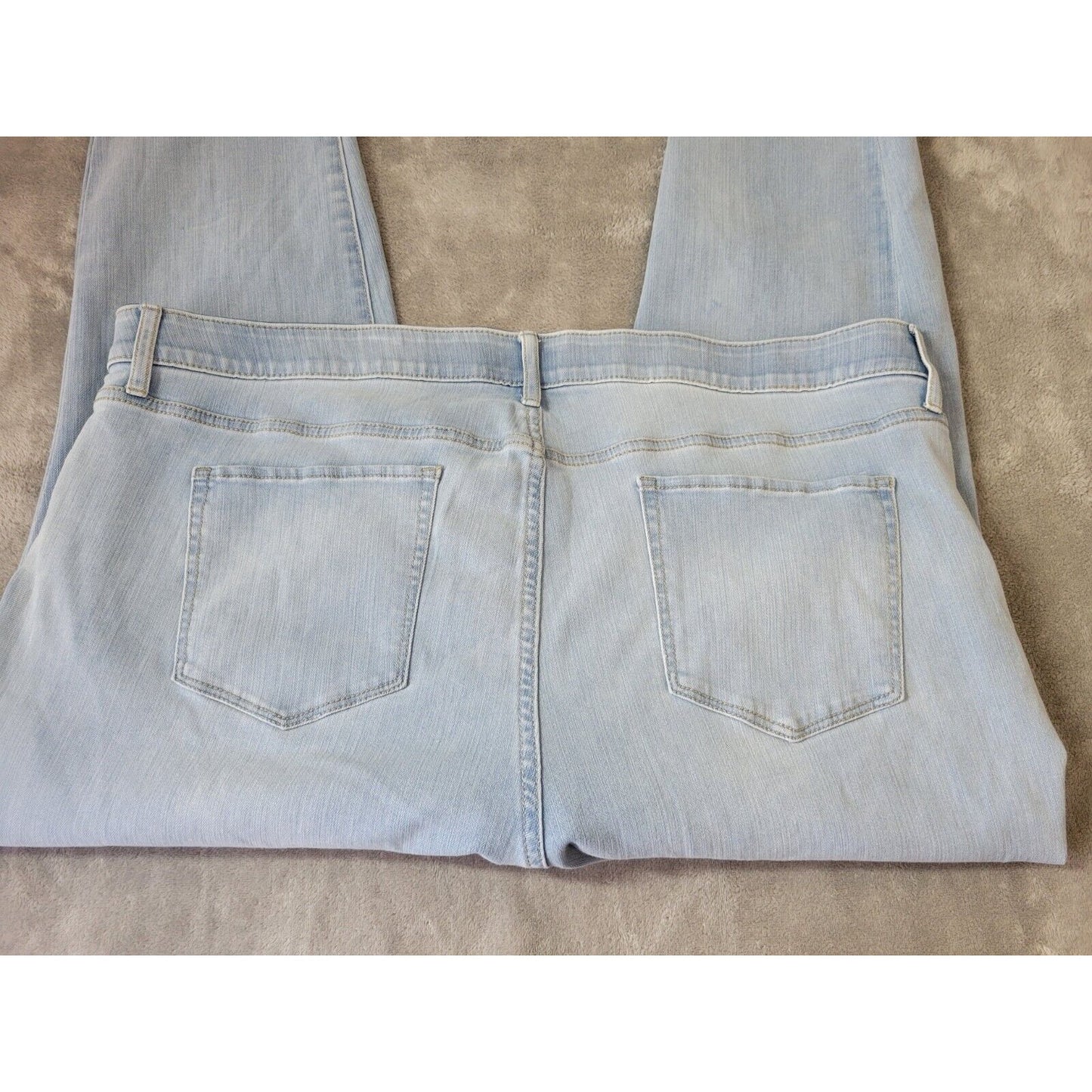 Ava Viv Womens Jeans 24W Plus Crop Light Blue Denim Comfort Waist Zip Fly