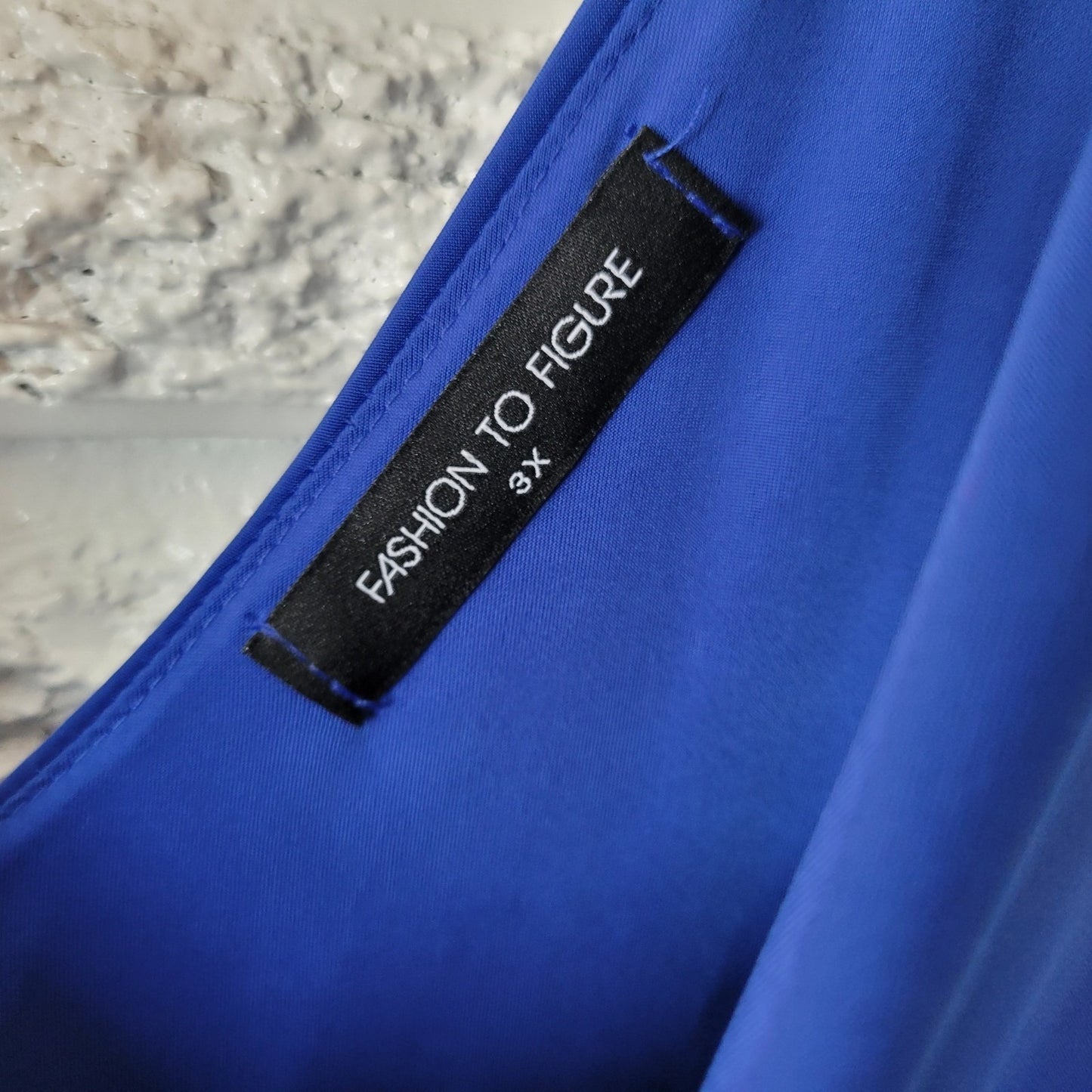 Fashion to Figure Women Dress 3X Plus Bodycon Party Ruched Mini Blue Window Back