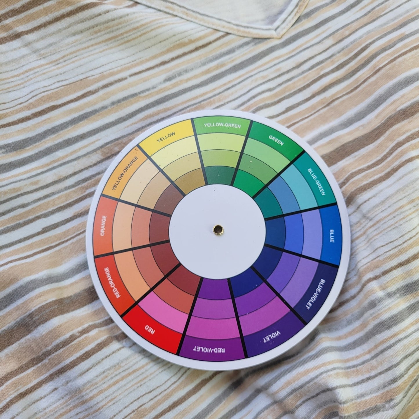 Coral Bay Womens Top 1X Plus Tee Short Sleeve Cotton Blend Beige Tan Stripe