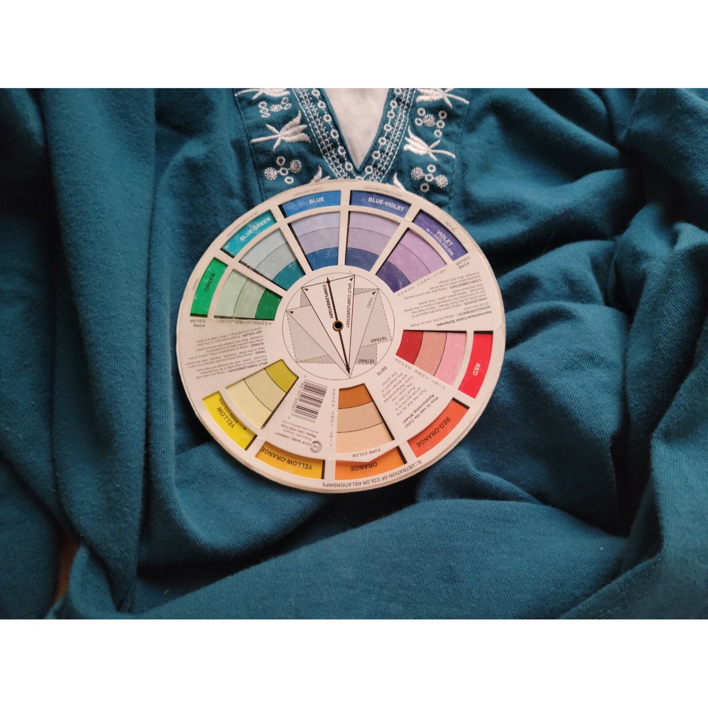 Dress Barn Women Top 22 24 Plus 3/4 Sleeve Pullover Blue Cotton Casual Embroider