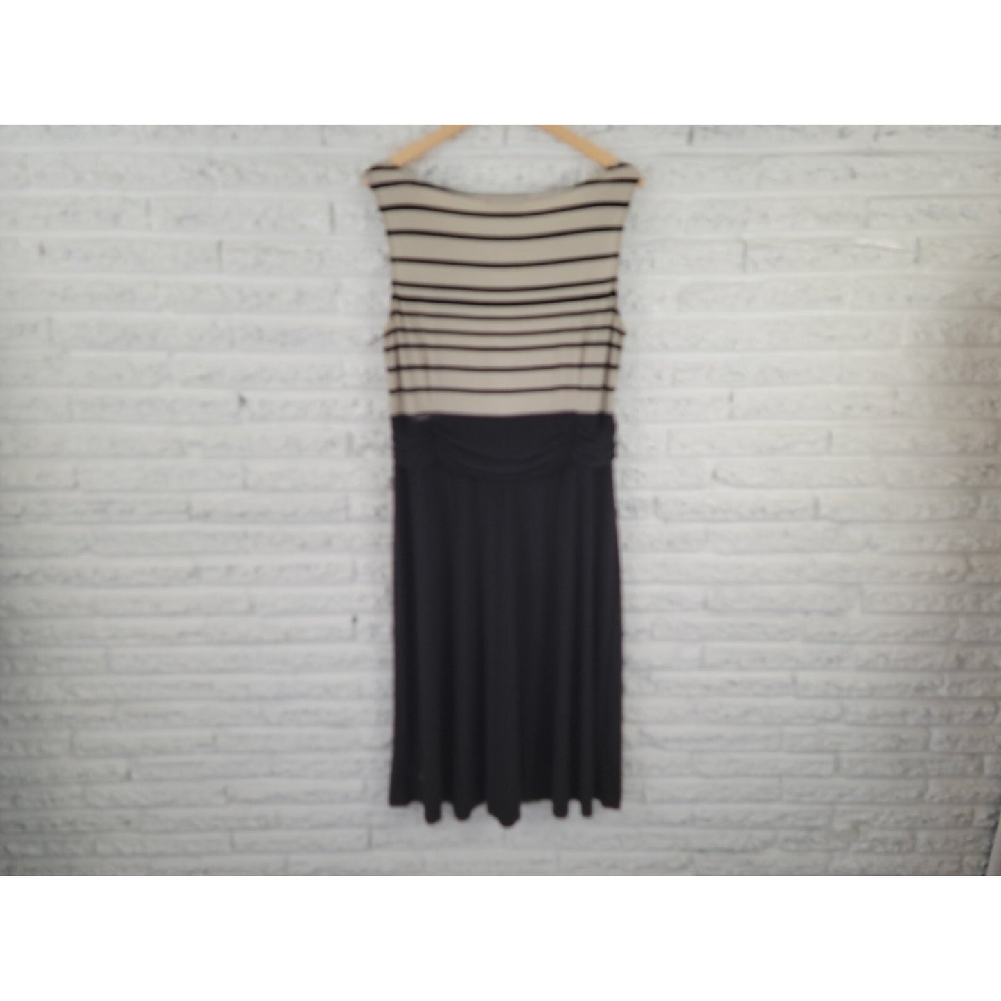 Danny Nicole Women Dress 16W Plus Tank Maxi Pullover Black Stripe Office Casual