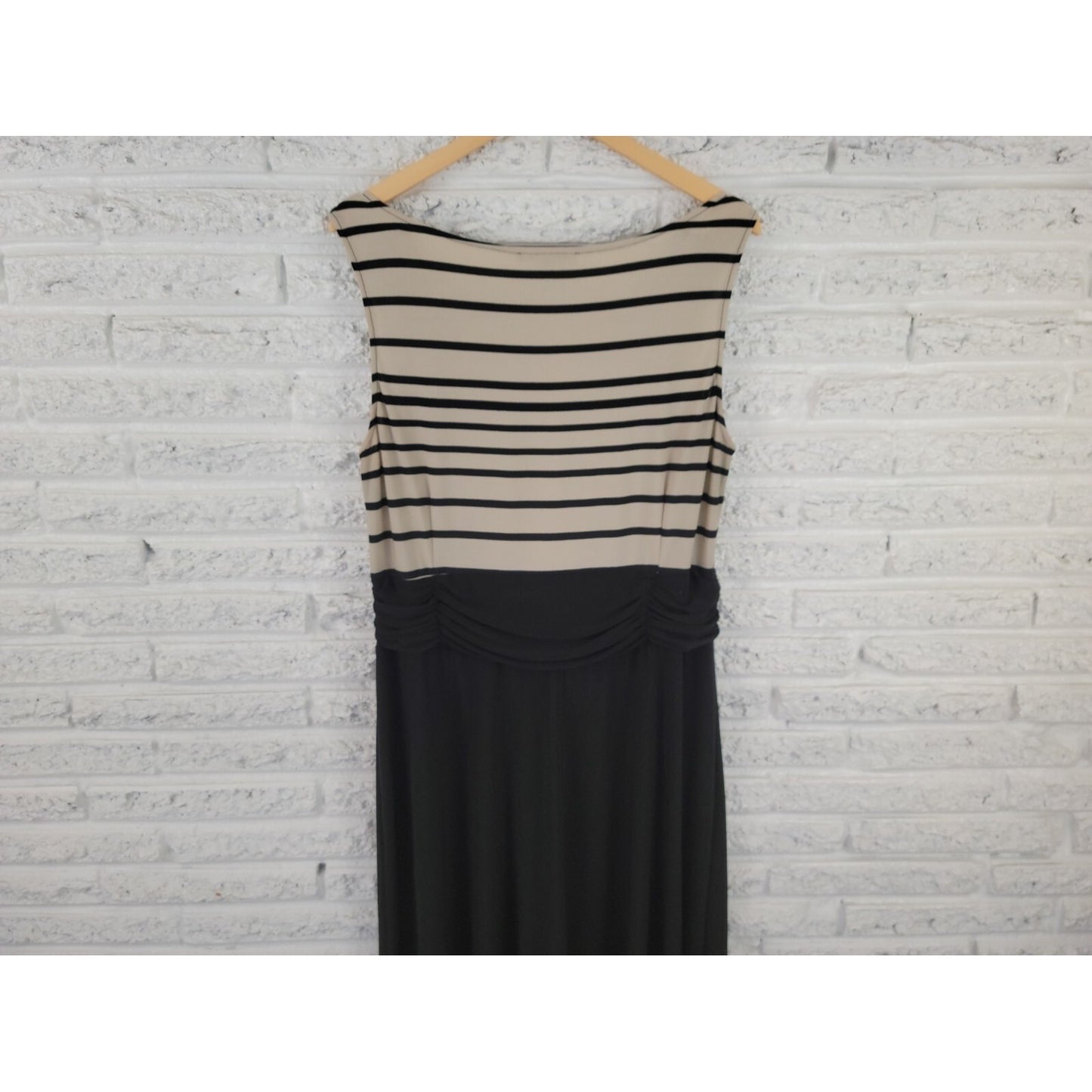 Danny Nicole Women Dress 16W Plus Tank Maxi Pullover Black Stripe Office Casual