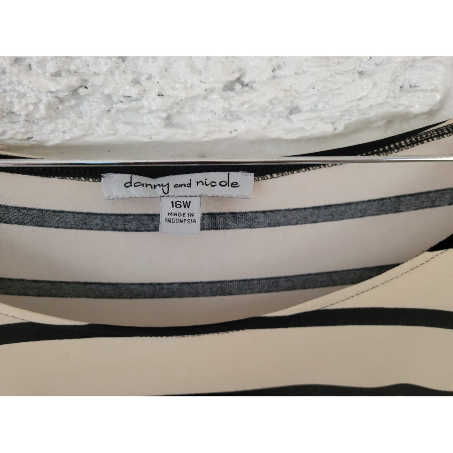 Danny Nicole Women Dress 16W Plus Tank Maxi Pullover Black Stripe Office Casual