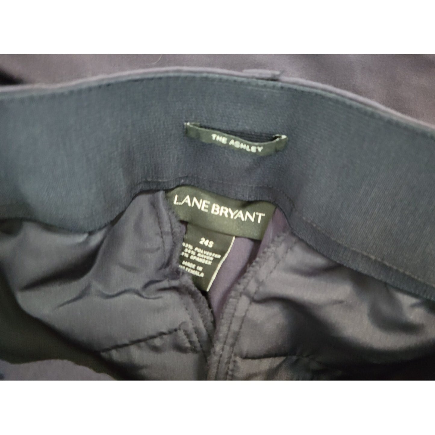 Lane Bryant Womens Pants 24S 24P Plus Petite Ashley Straight Leg Blue Career