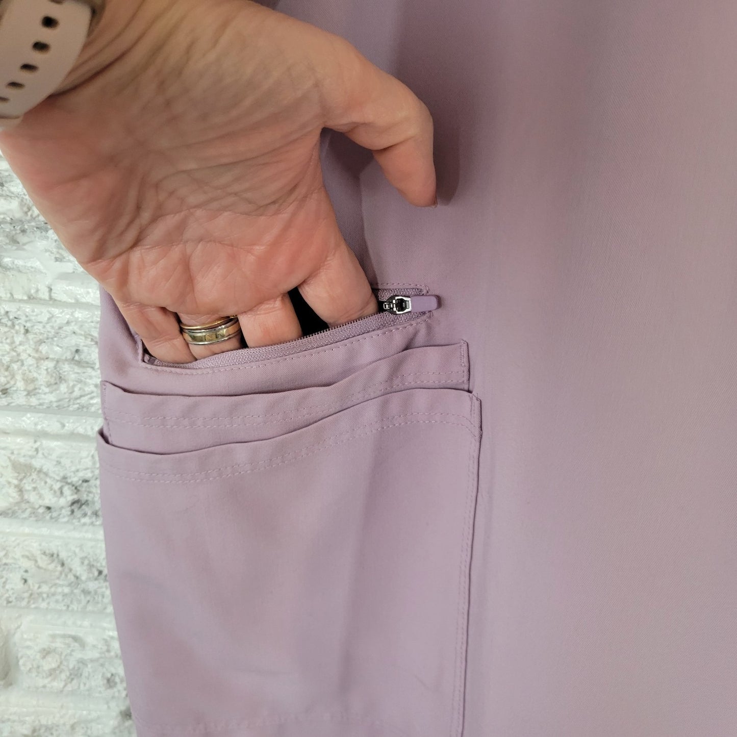 Barco Unisex Scrub Top 3XL Plus Lavender Short Sleeve Pockets Polyester Blend