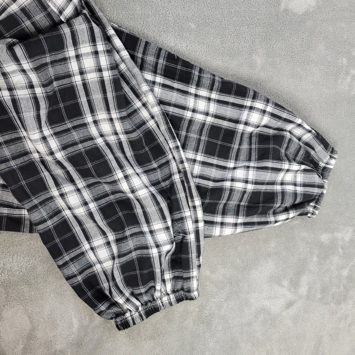 Shein Curve Women Pants 3XL Plus Cropped Black Plaid Pockets Zip Fly Lightweight