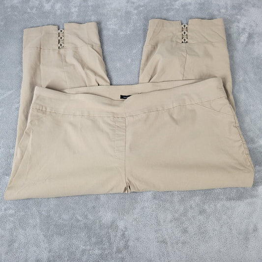 Zac Rachel Womens Pants 22W Capri Pull On Tank Super Stretchy Embellished Hem