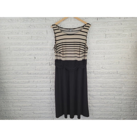 Danny Nicole Women Dress 16W Plus Tank Maxi Pullover Office Casual Black Stripe