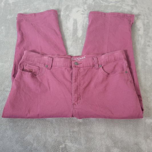 Gloria Vanderbilt Amanda Womens Jeans 18 Plus Capri Purple Denim Zip Fly Comfy