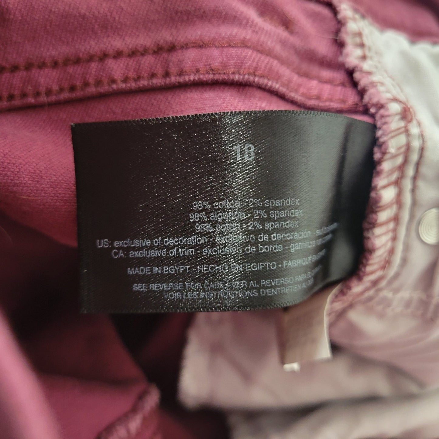 Gloria Vanderbilt Amanda Womens Jeans 18 Plus Capri Purple Denim Zip Fly Comfy