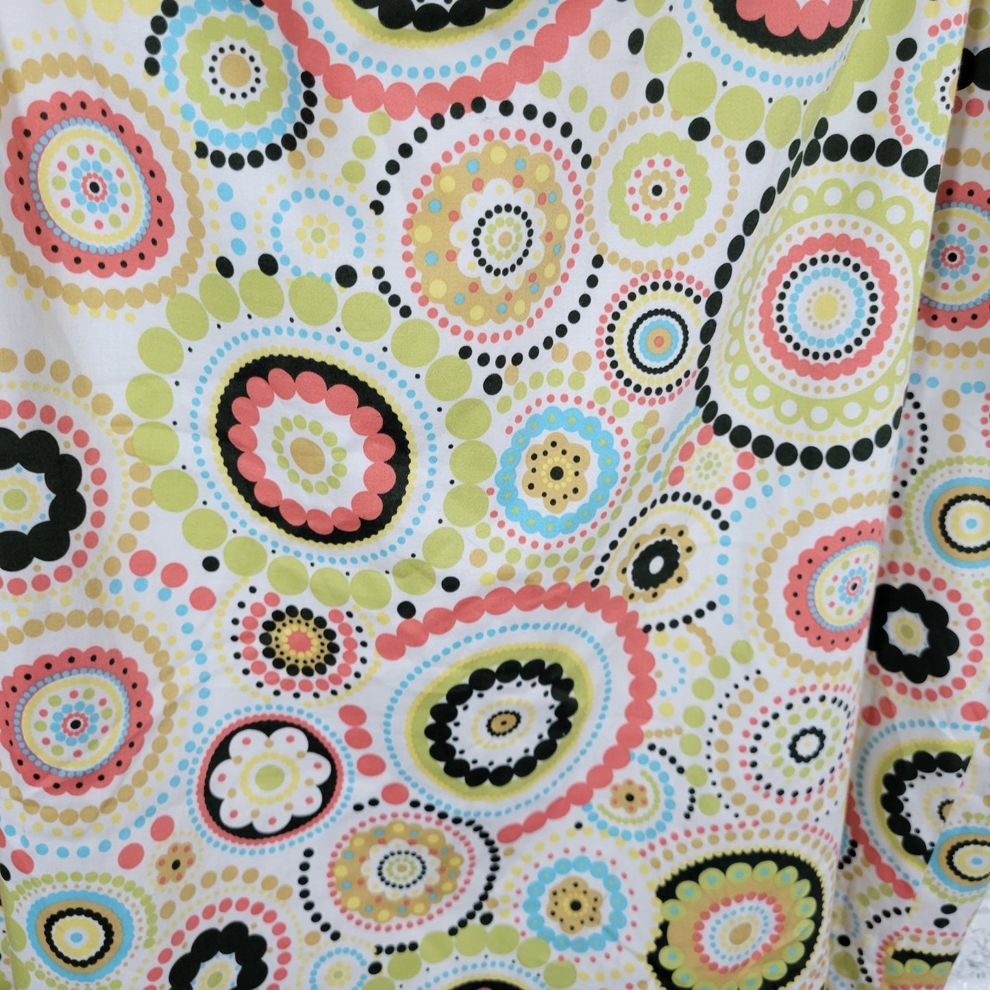Talbots Womens 18W Plus Size Skirt Mini Pencil Green Pink Geometric Cotton Lined