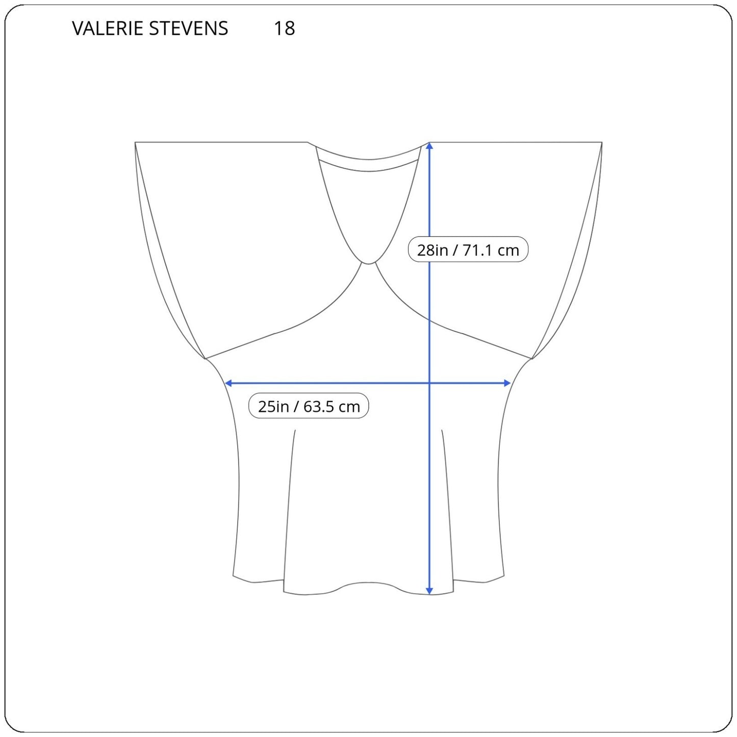 Valerie Stevens Womens Top 18 Batwing Sleeve Lightweight Blue Gray Watercolor