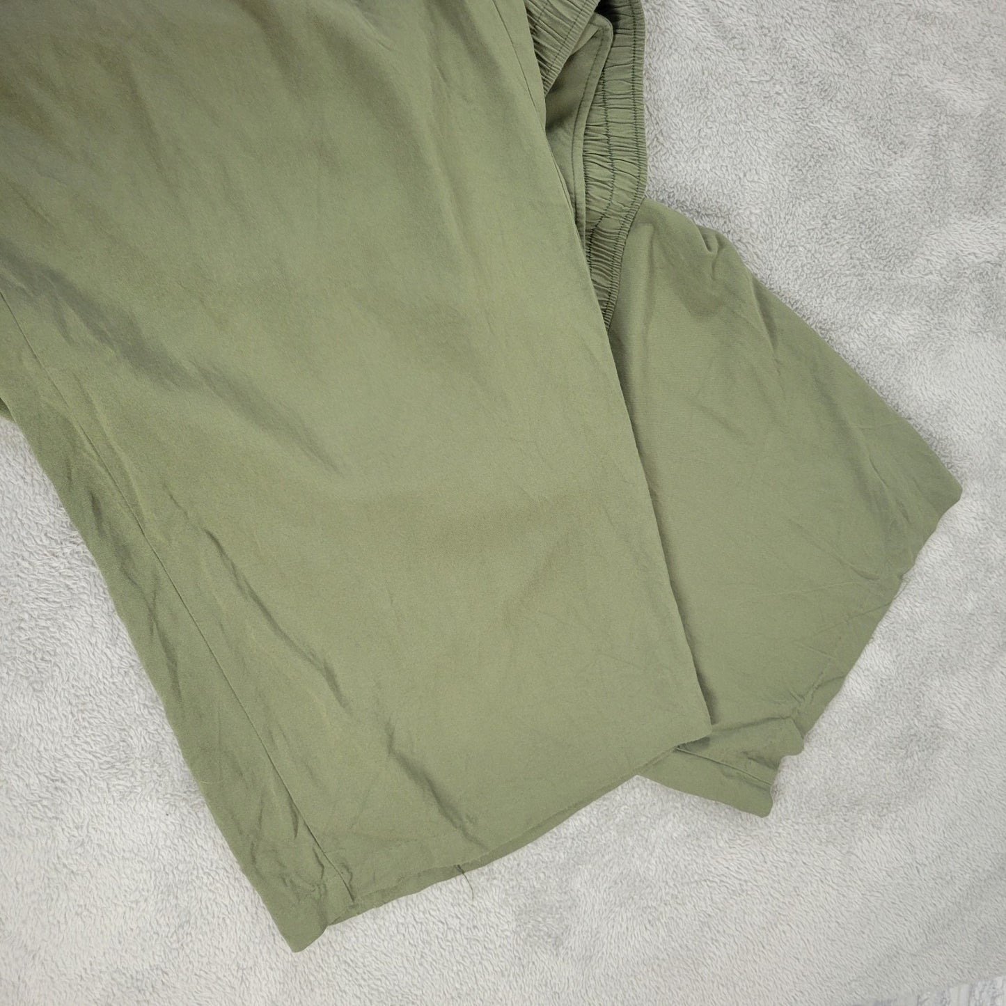 Old Navy Womens Pants 3X Plus Playa Wide Leg Green Pull On Pockets Casual Comfy