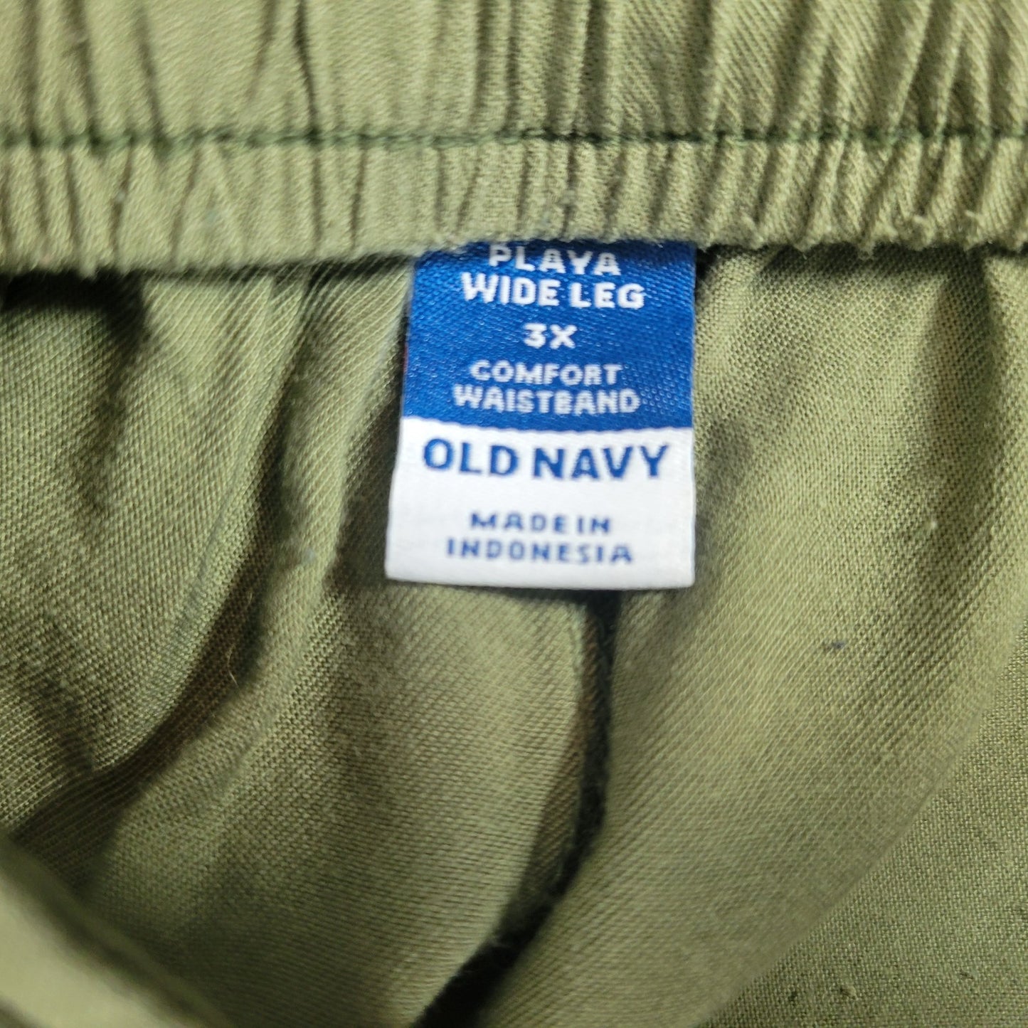 Old Navy Womens Pants 3X Plus Playa Wide Leg Green Pull On Pockets Casual Comfy