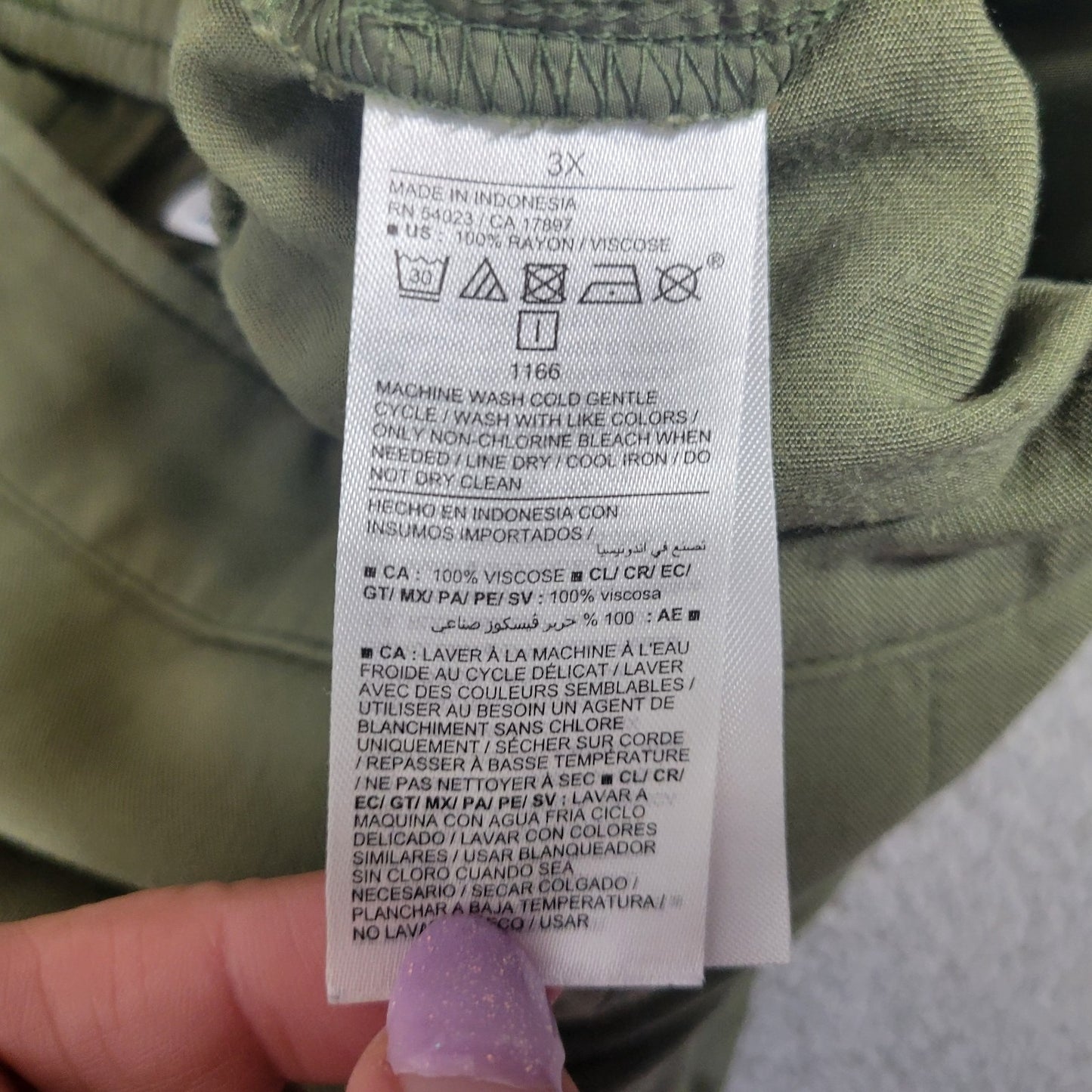 Old Navy Womens Pants 3X Plus Playa Wide Leg Green Pull On Pockets Casual Comfy