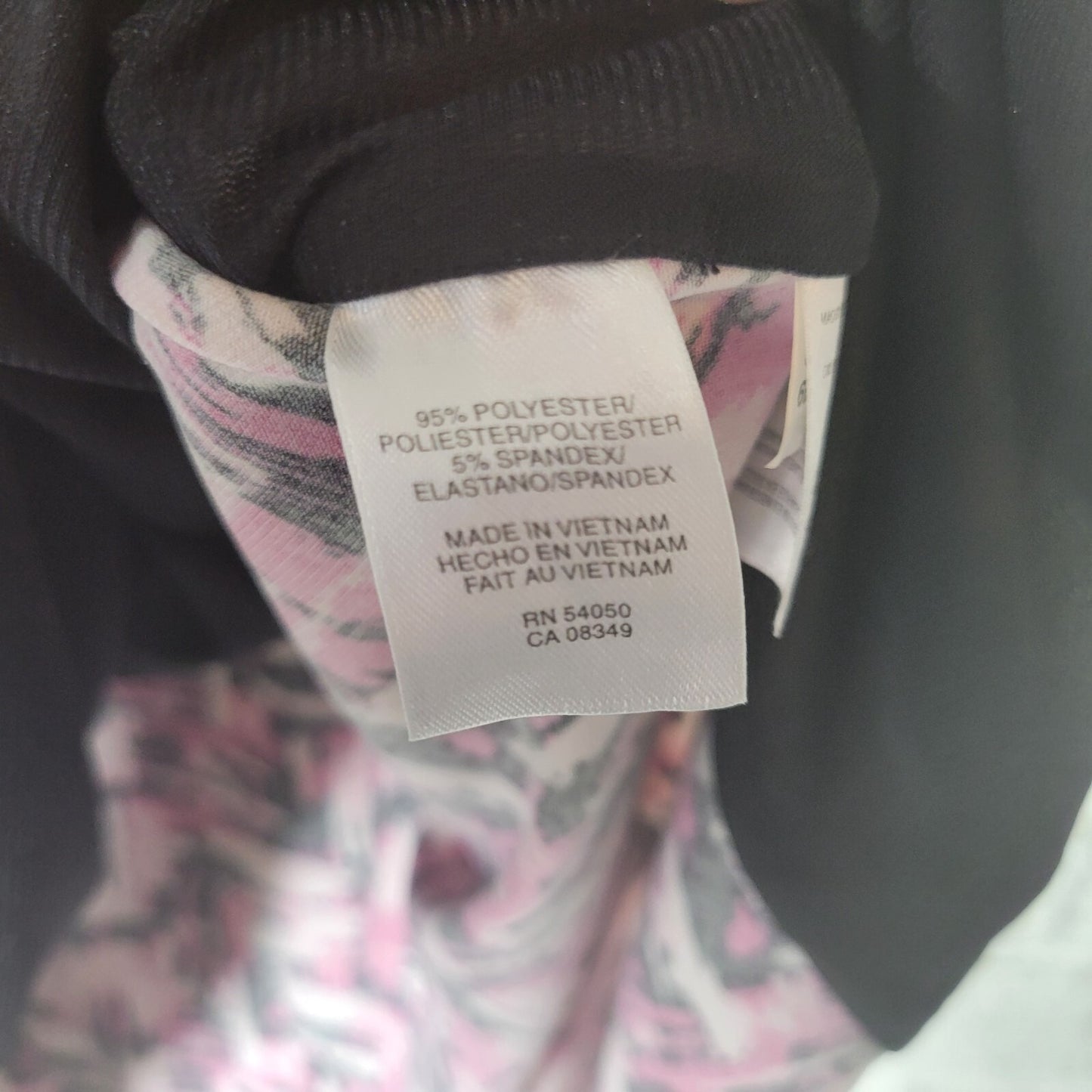 Jones Studio Womens Top 24W Plus Sleeveless Pink Black Watercolor Pleated Lined