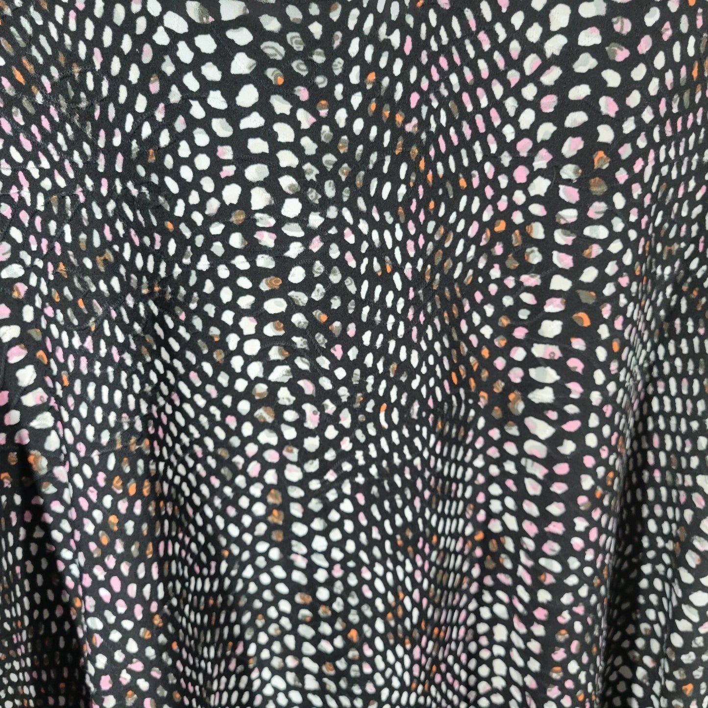 Rebecca Malone Womens Top 3X Plus 3/4 Sleeve Poly Blend Black Pink Watercolor