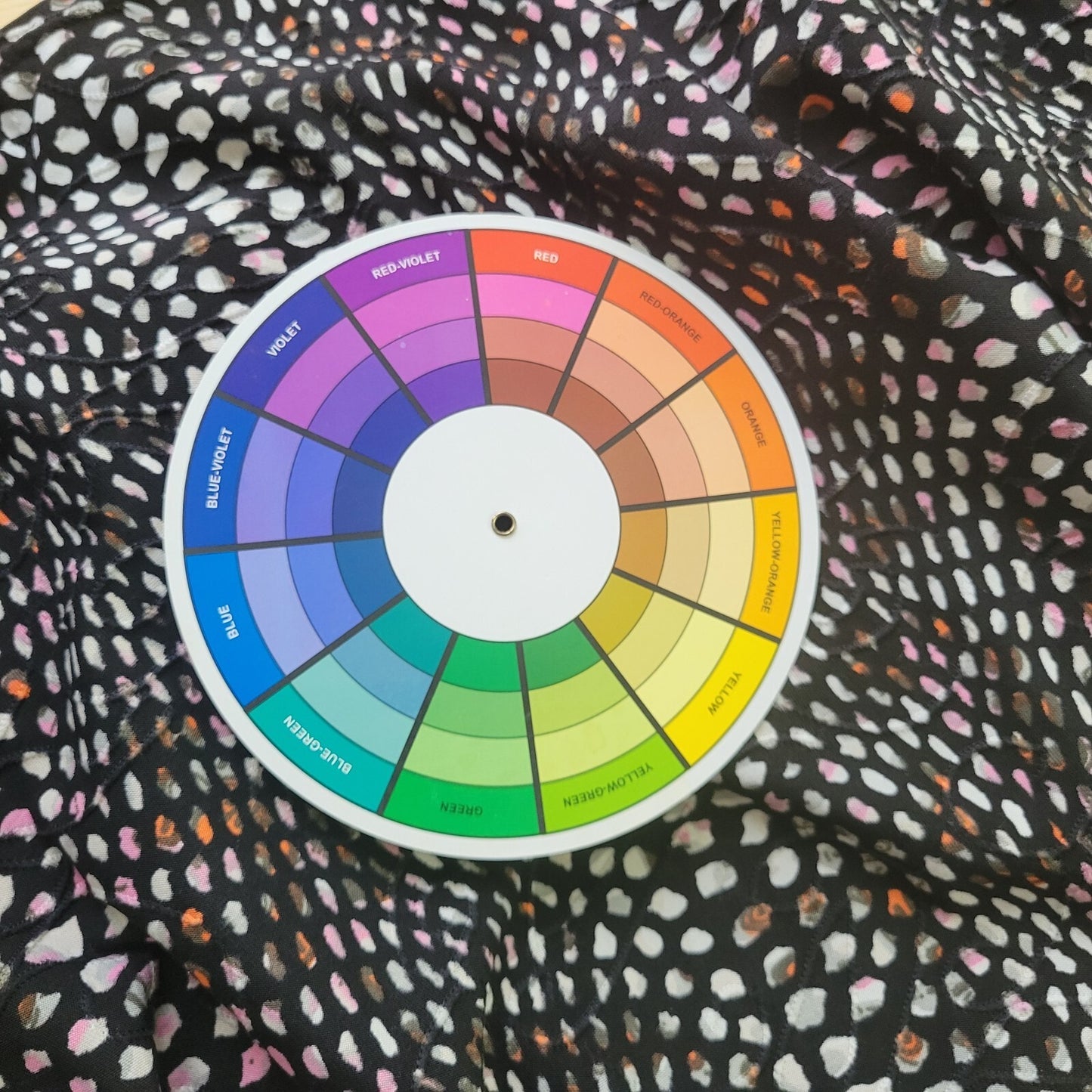 Rebecca Malone Womens Top 3X Plus 3/4 Sleeve Poly Blend Black Pink Watercolor