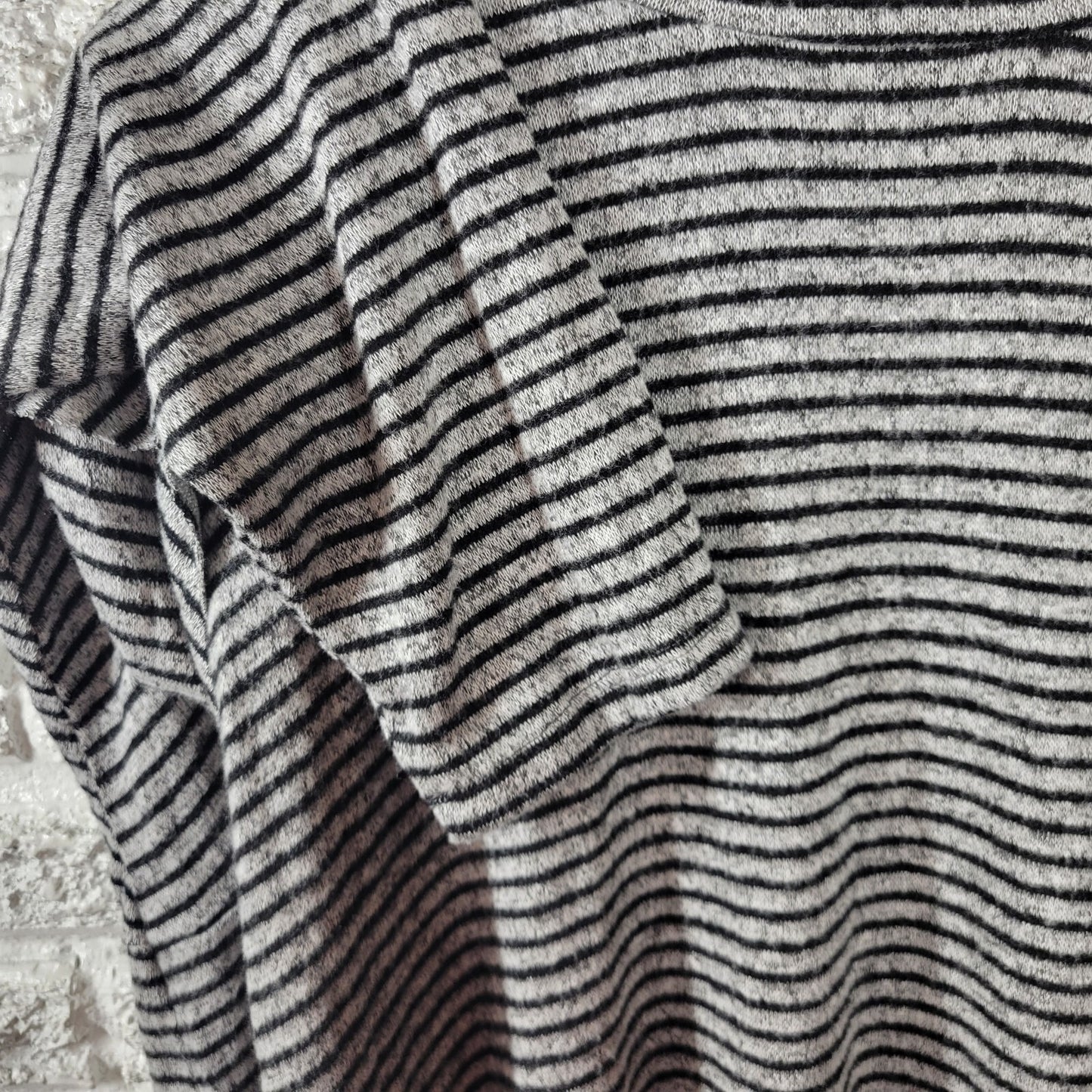 Lee Womens Top 3X Plus Tunic Long Sleeve Knit Gray Stripe Lightweight Casual