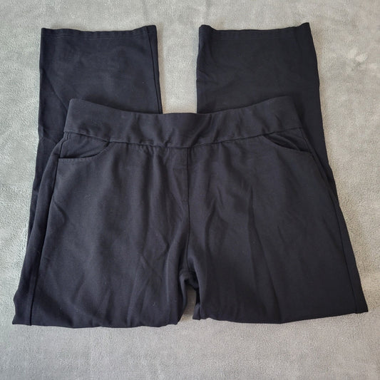 ZTN Womens Pants Extra Large XL Pull On Cropped Black Pockets Casual Comfy