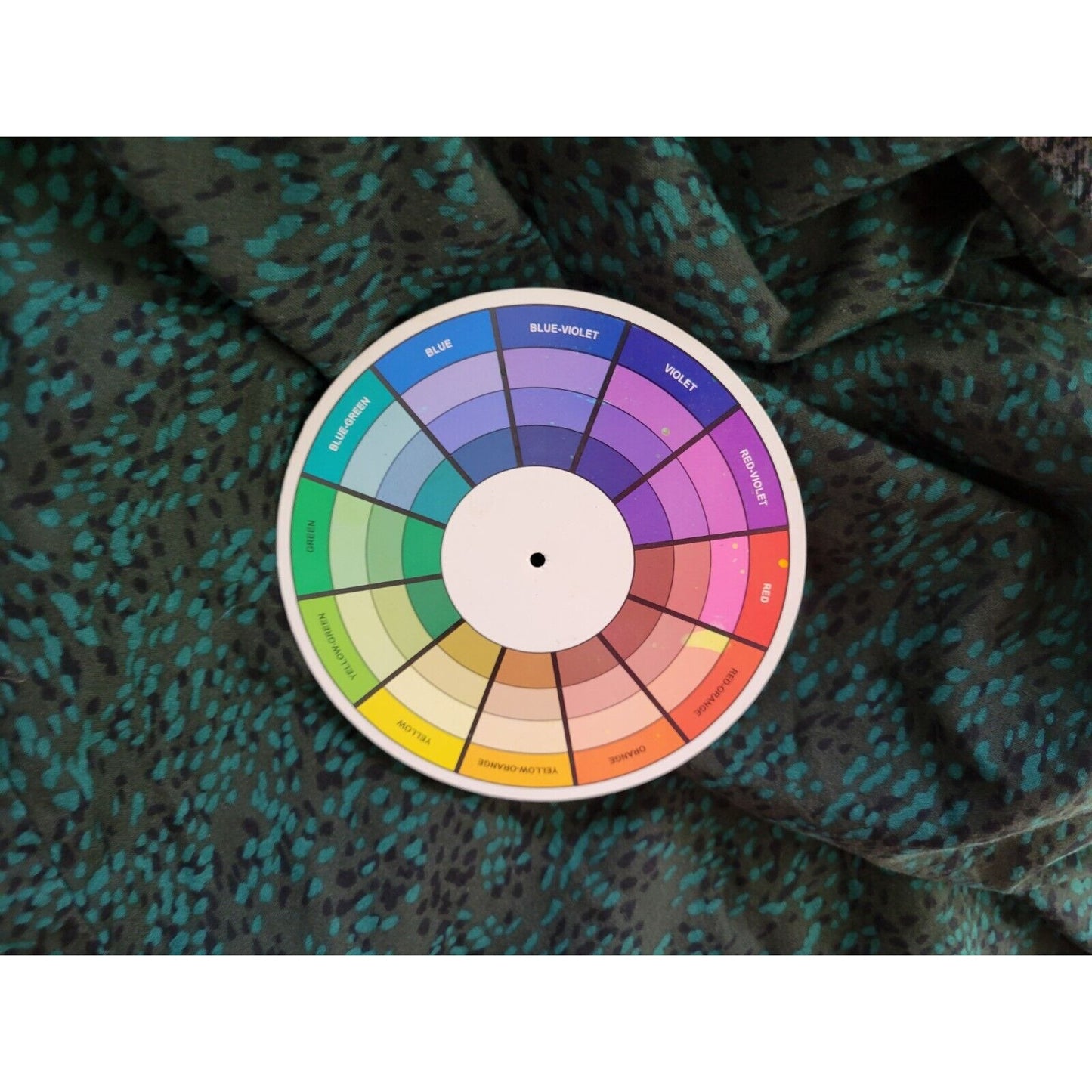 Terra Sky Women Top 1X Plus Long Sleeve Ruffle Collar Button Up Green Watercolor