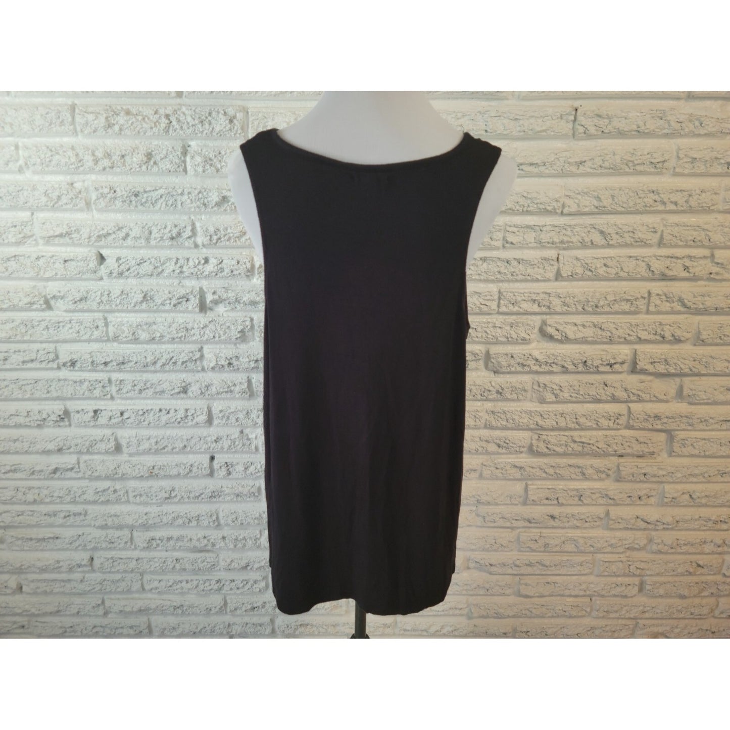 Maurices Women's XL Tank Top Black Geometric Sleeveless Pullover Lined Stretch