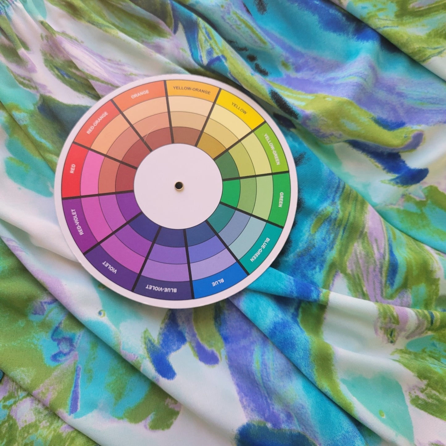 AGB Womens Top Extra Large Batwing Sleeve Blue Green Watercolor Side Tie Comfy