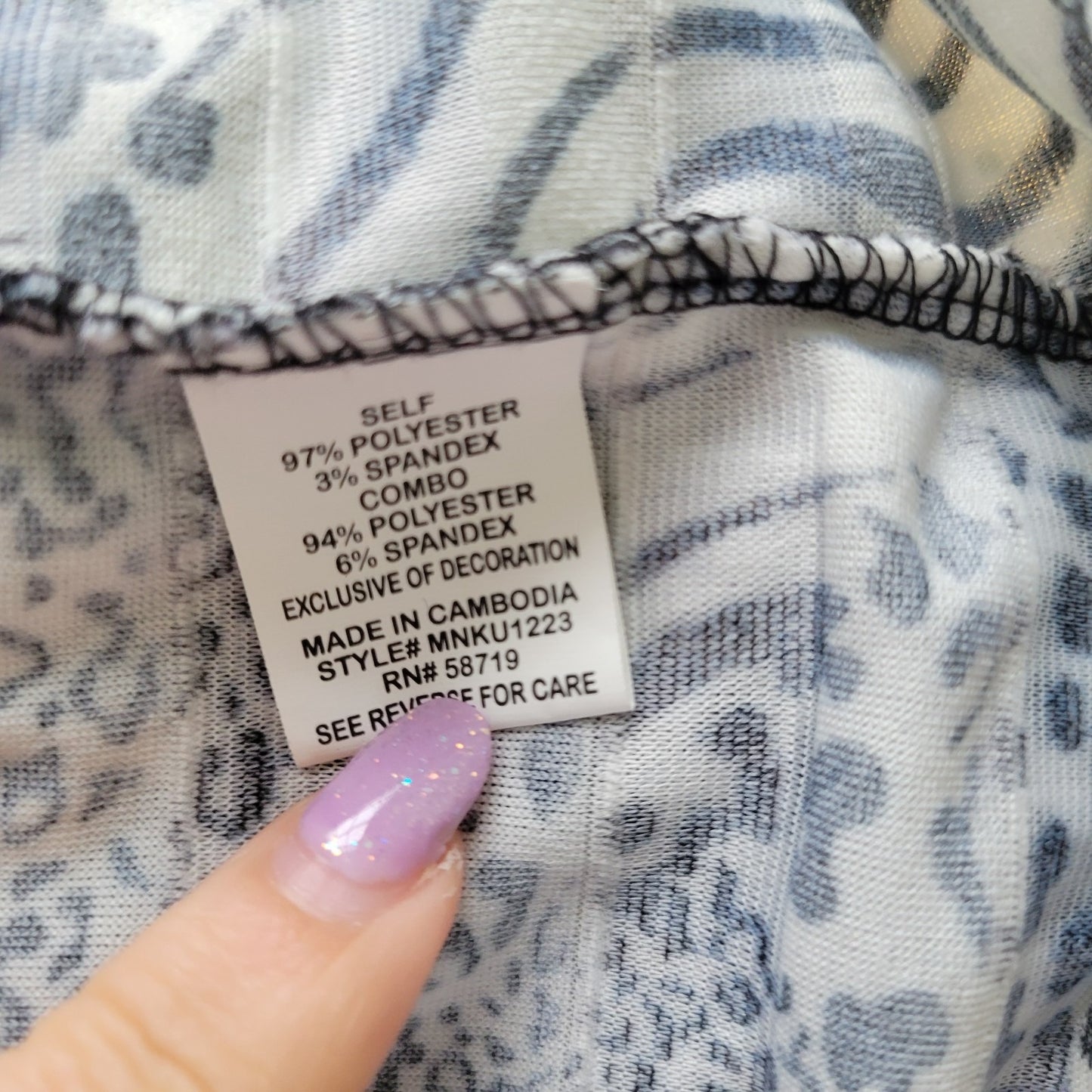 Notations Womens Top XL Sleeveless Black Animal Print Studded Tiered Poly Blend