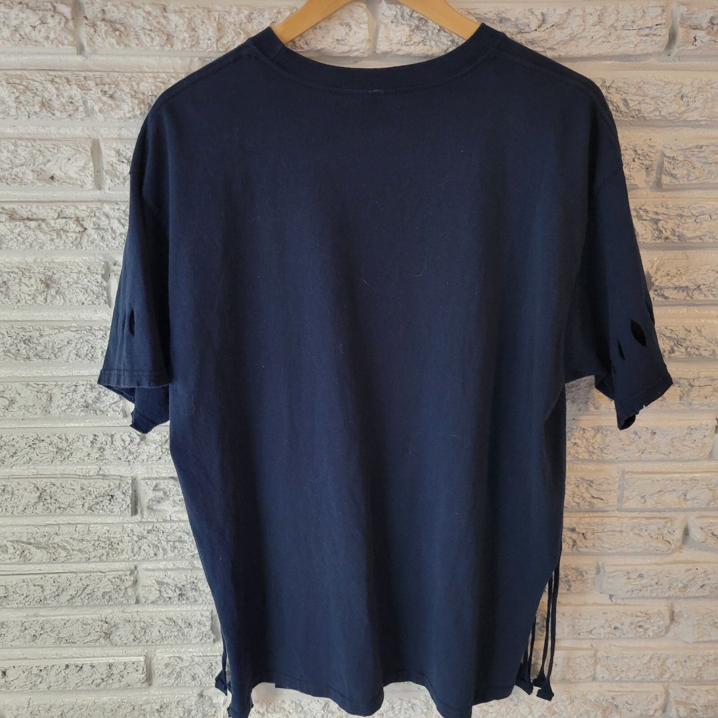 Progreso Yucatan Mexico Womens Top XL Tee Distressed Fringe Skull Black Cotton