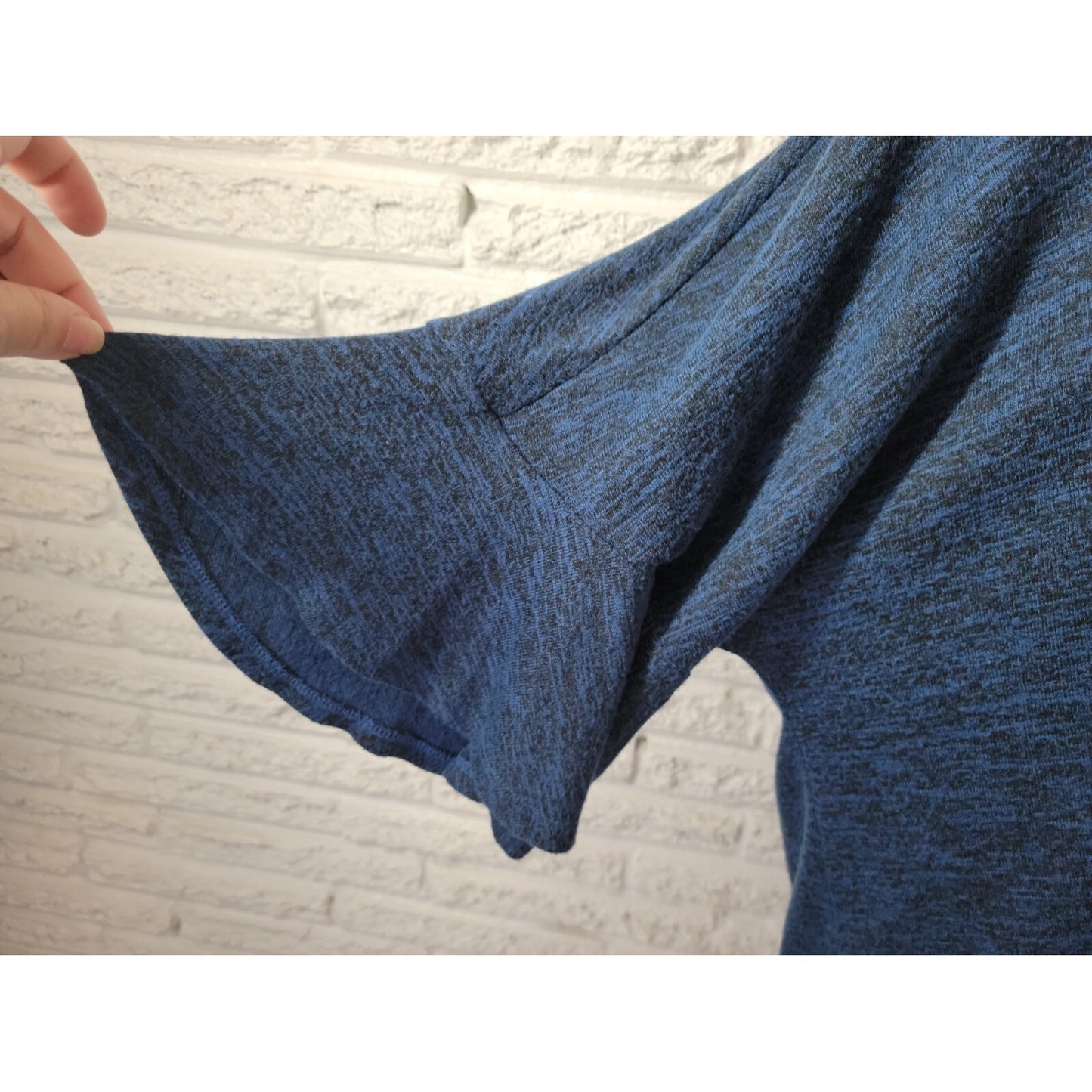 Ana Womens Sweater XXL Plus Pullover Bell Sleeve Blue Heather Lightweight Soft