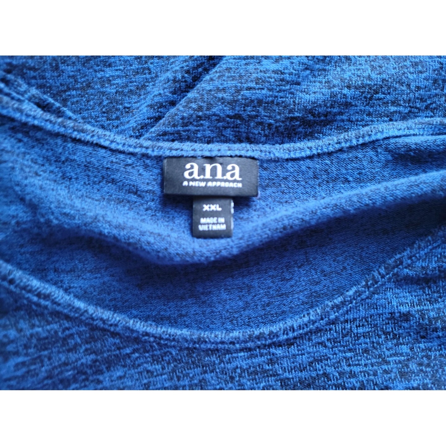Ana Womens Sweater XXL Plus Pullover Bell Sleeve Blue Heather Lightweight Soft