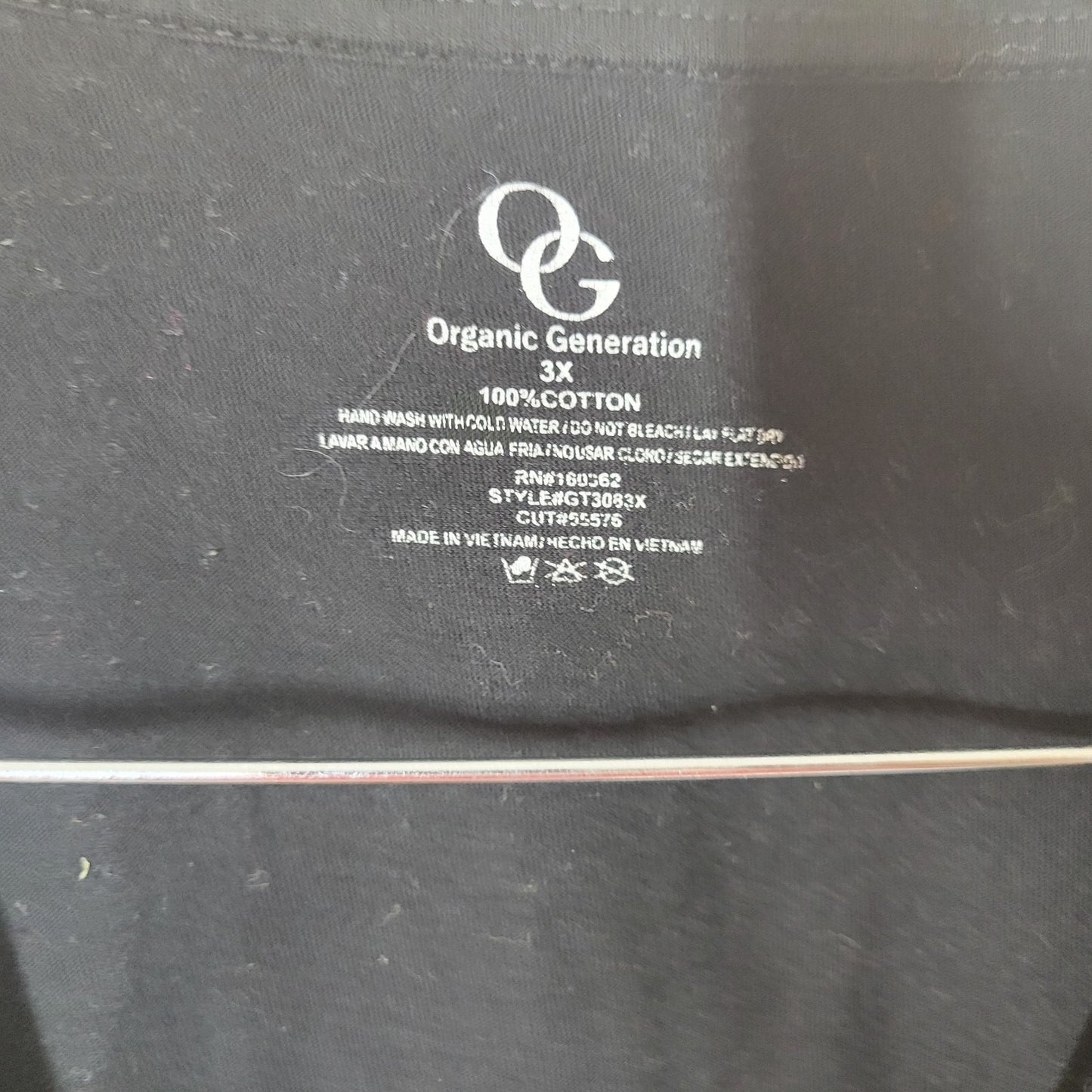 Organic Generation Womens Top 3X Plus Tee Short Sleeve Black Zodiac Cotton Comfy