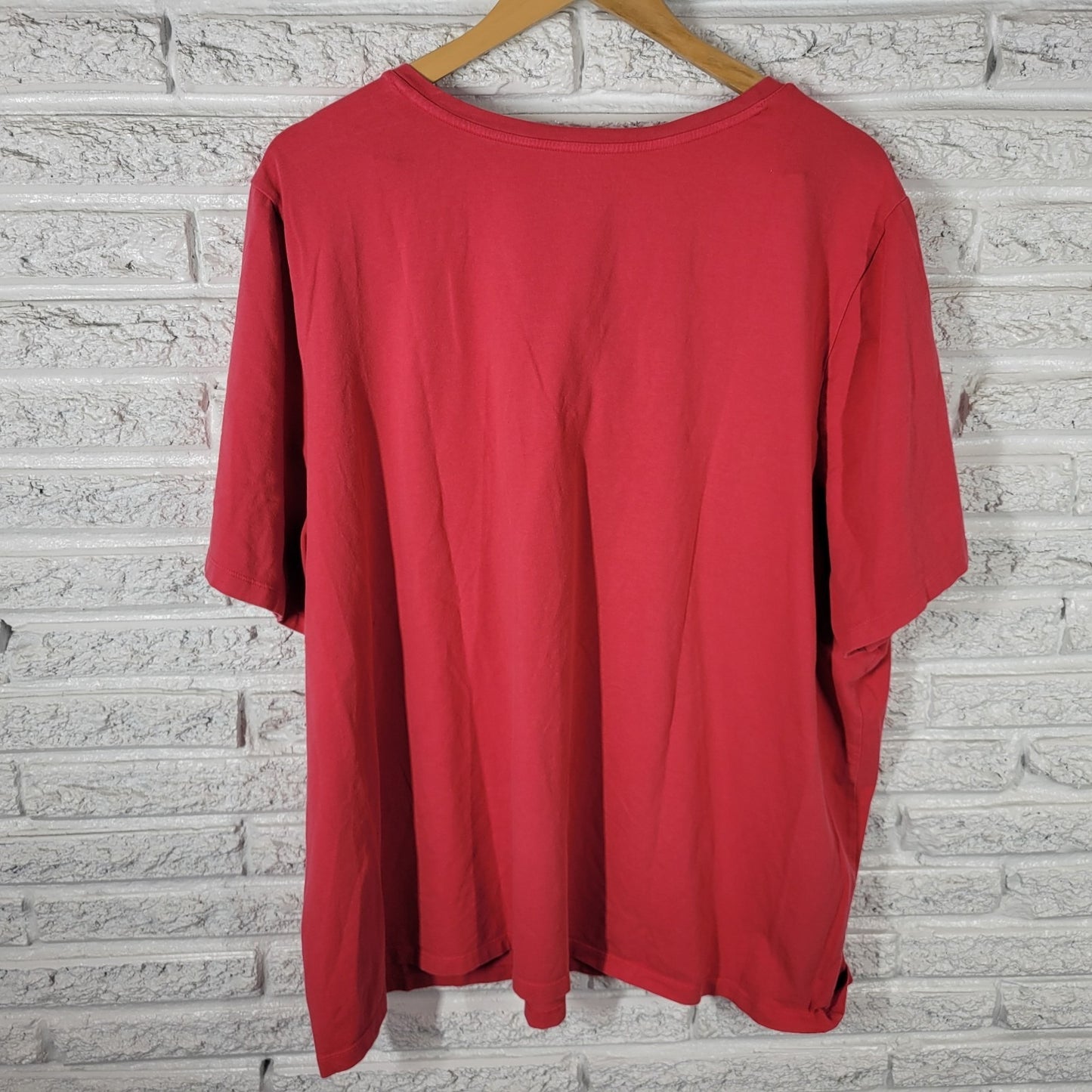 Catherines Suprema Womens Top 3X Plus Tee Short Sleeve Red Lace Up Comfy Casual