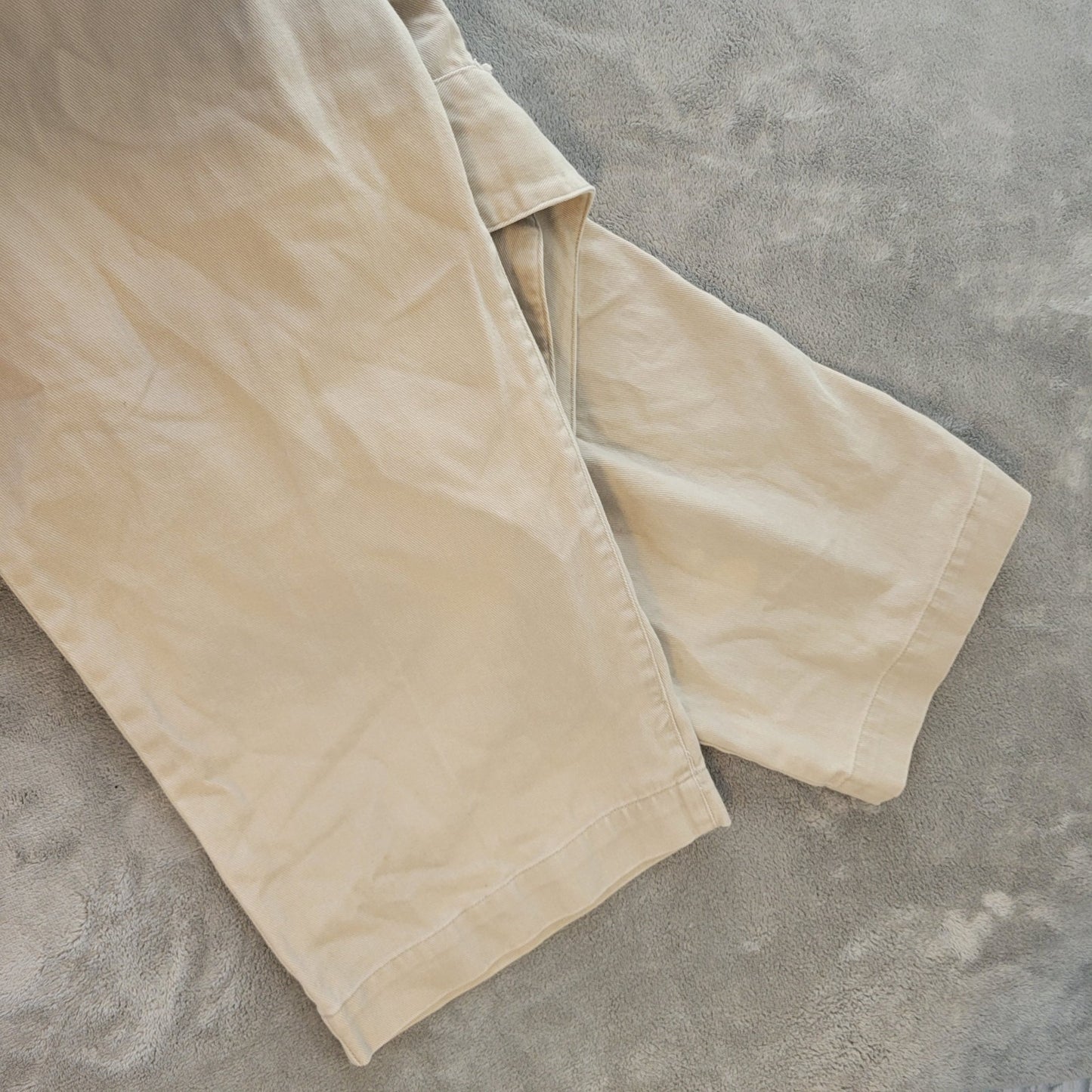 CJ Banks Womens Pants 24W Plus Cropped Beige Cotton Zip Fly Adjustable Waist