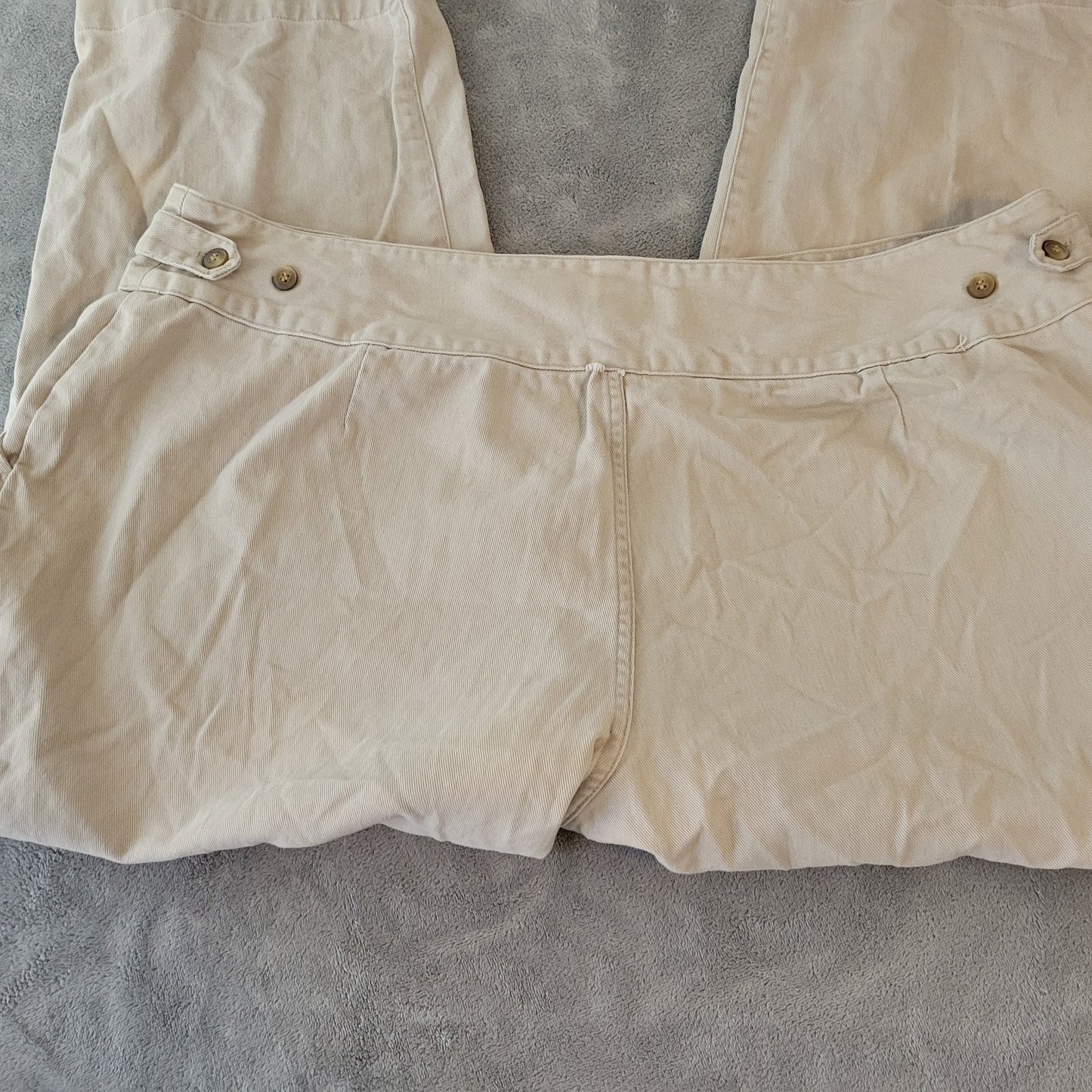 CJ Banks Womens Pants 24W Plus Cropped Beige Cotton Zip Fly Adjustable Waist