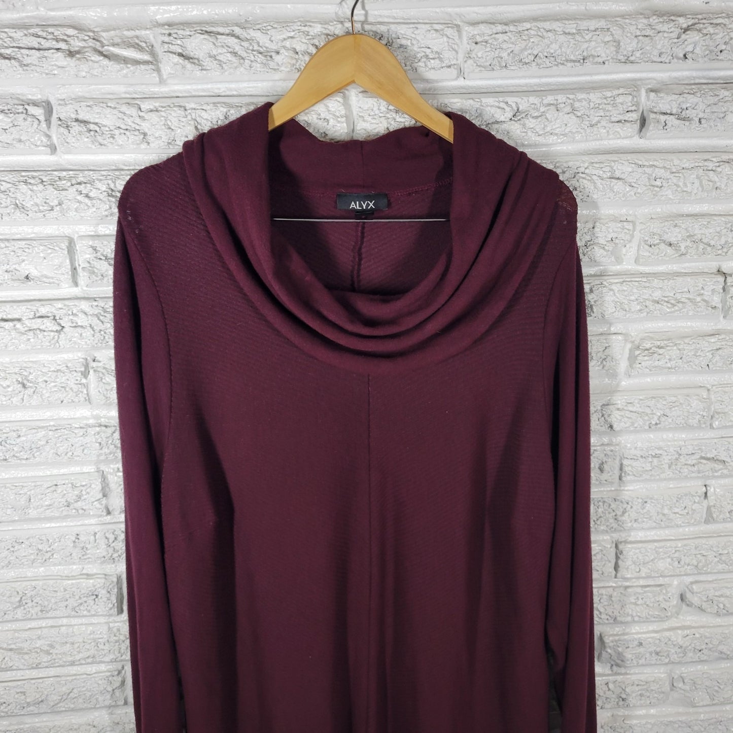 Alyx Womens Sweater 3X Plus Long Sleeve Burgundy Cowl Neck Lightweight Office