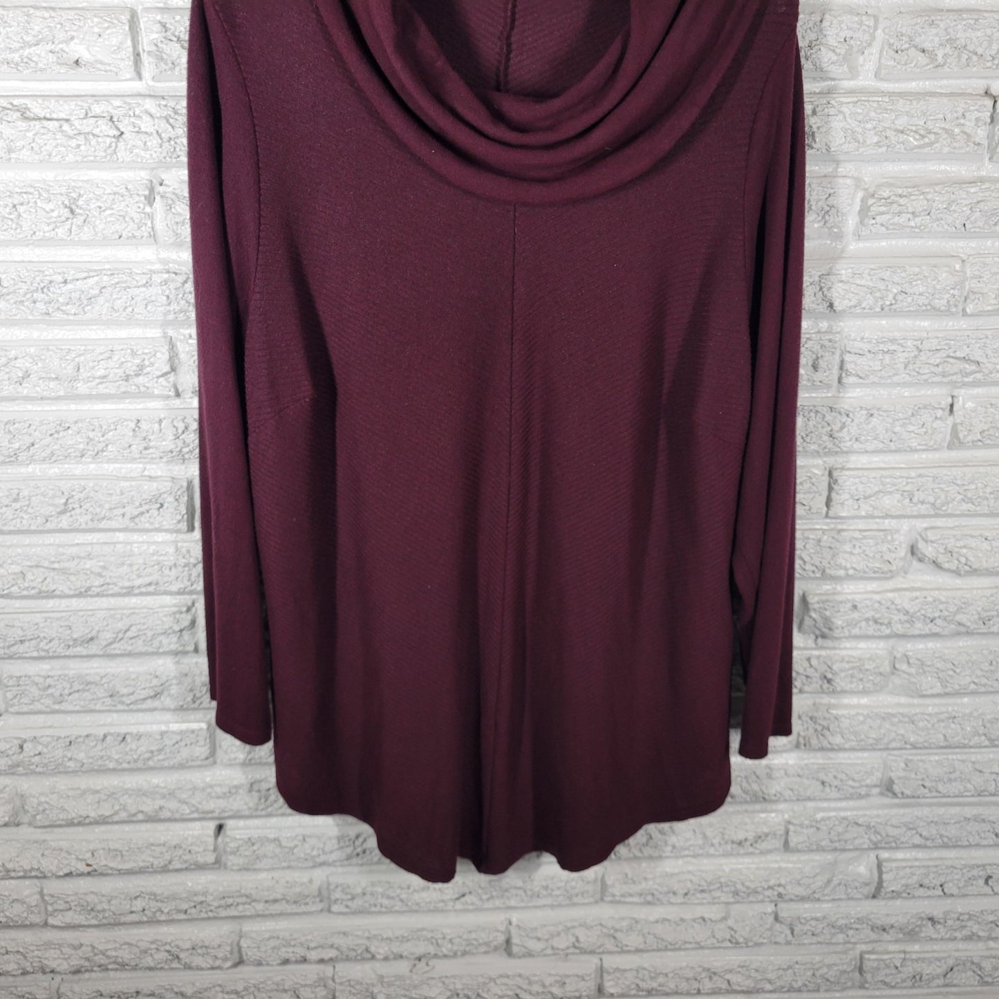 Alyx Womens Sweater 3X Plus Long Sleeve Burgundy Cowl Neck Lightweight Office