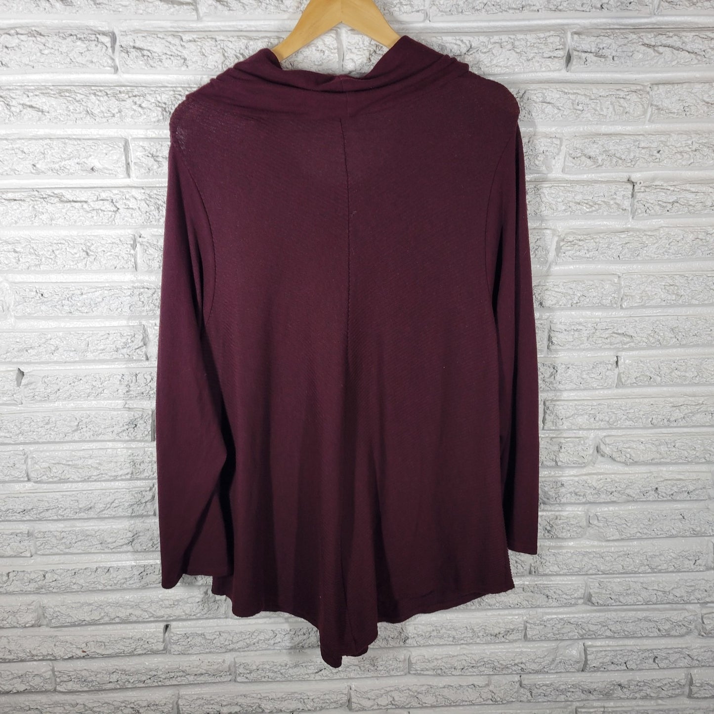 Alyx Womens Sweater 3X Plus Long Sleeve Burgundy Cowl Neck Lightweight Office