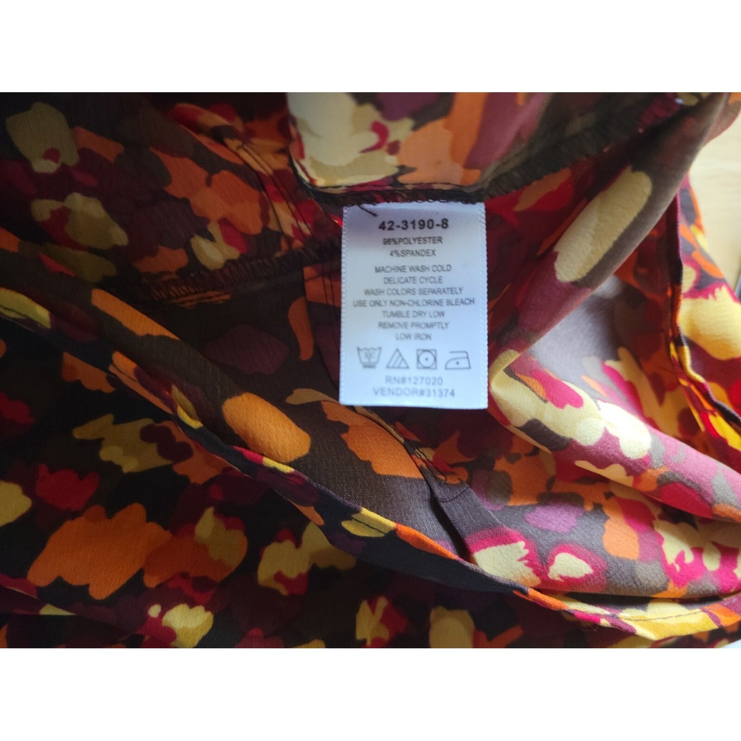 Chadwicks Womens Shirt 20W Plus Collar Button Up Long Sleeve Watercolor Sheer