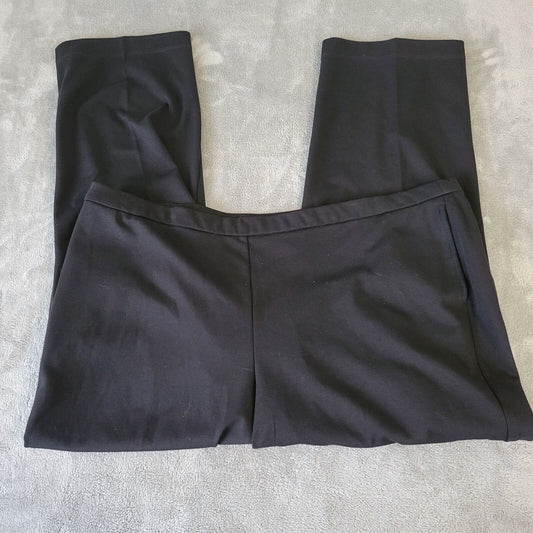 Allison Daley II Womens Pants 18W Plus  Pull On Crop Straight Leg Black Office