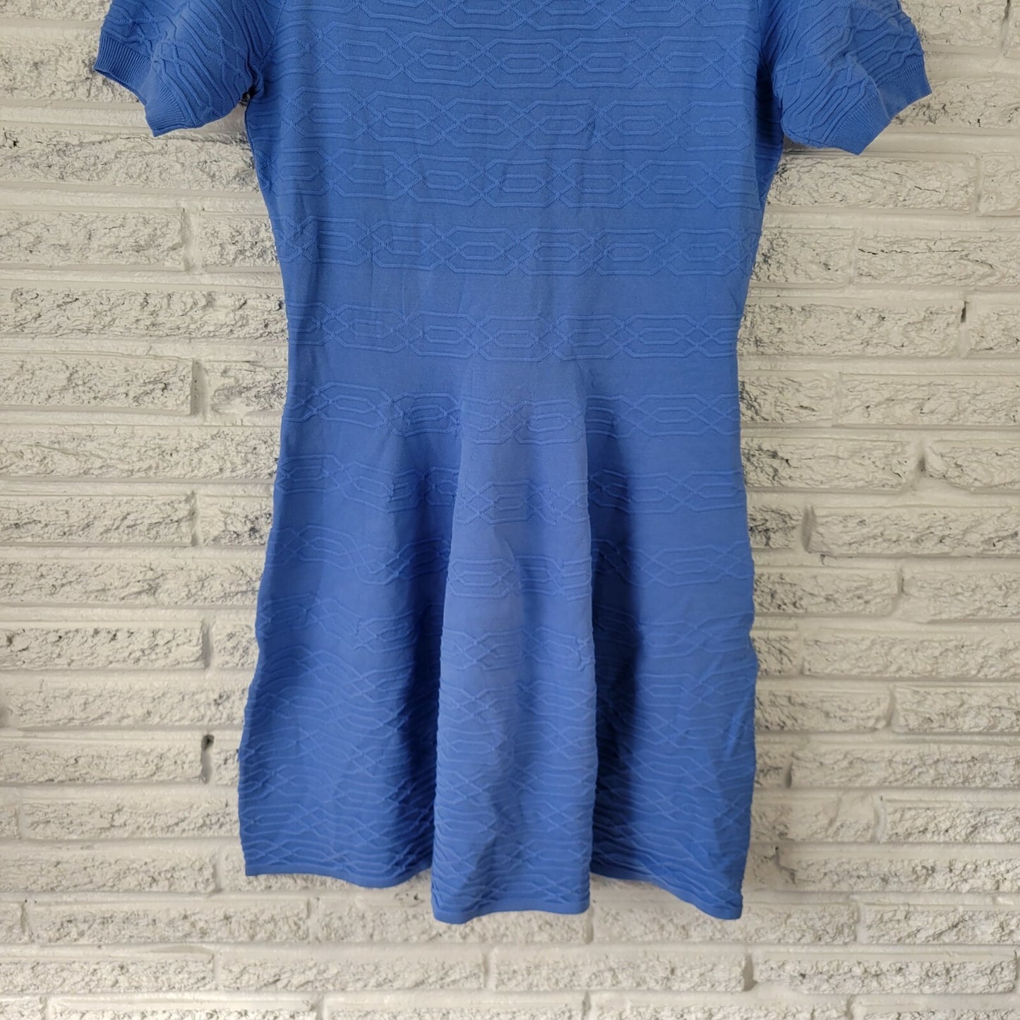 Belle Bagley Mischka Women Dress Extra Large XL Fit Flare Casual Blue Knit Basic
