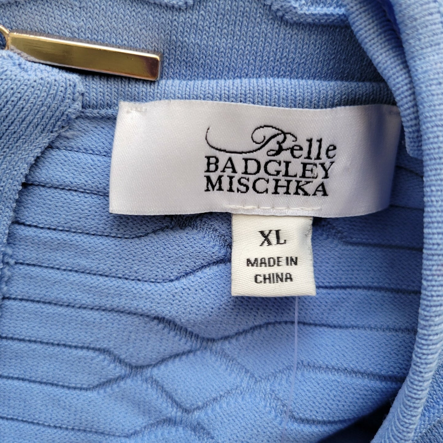 Belle Bagley Mischka Women Dress Extra Large XL Fit Flare Casual Blue Knit Basic