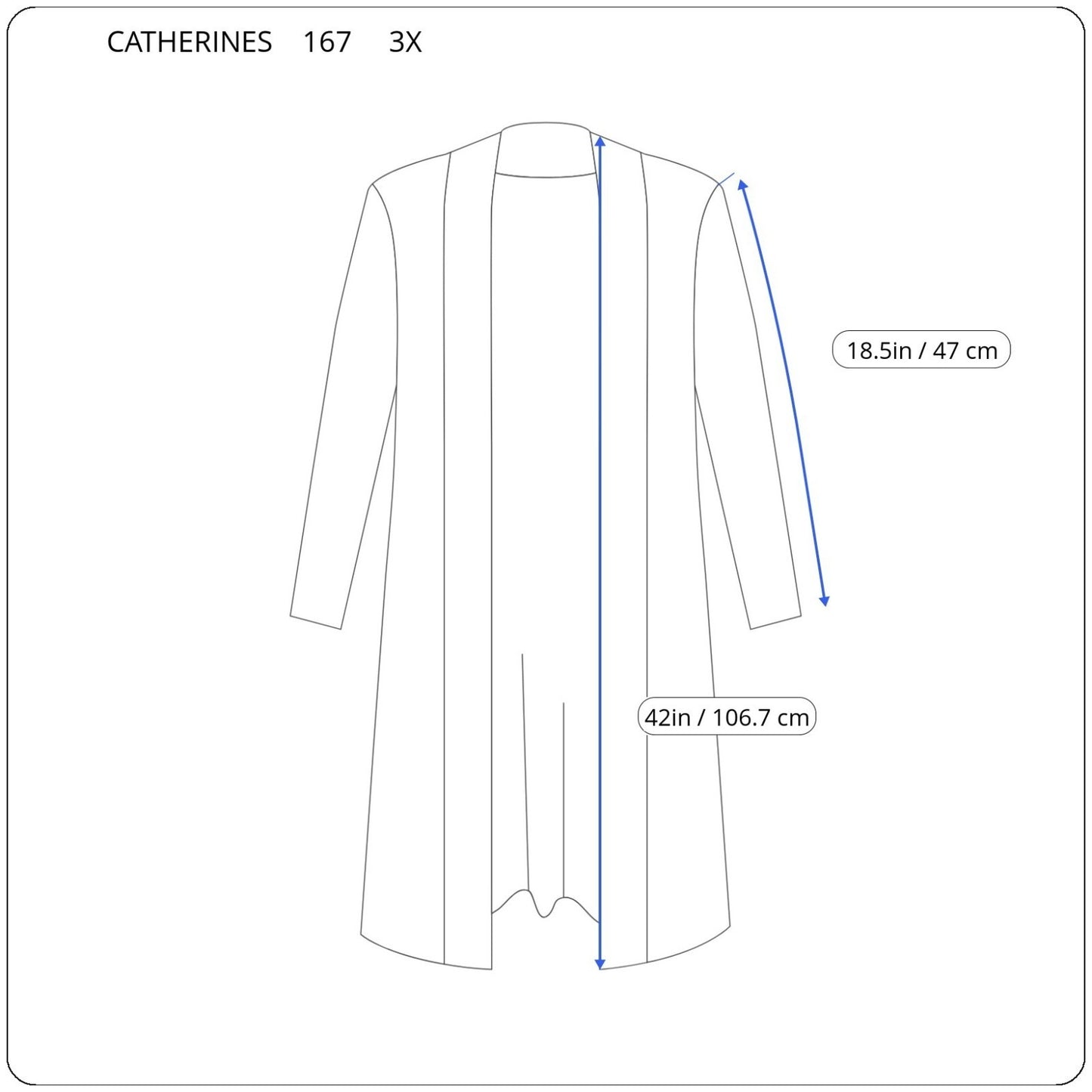 Catherines Womens Top 3X Plus Cardigan Open Blue Lightweight Sheer Pol Blend