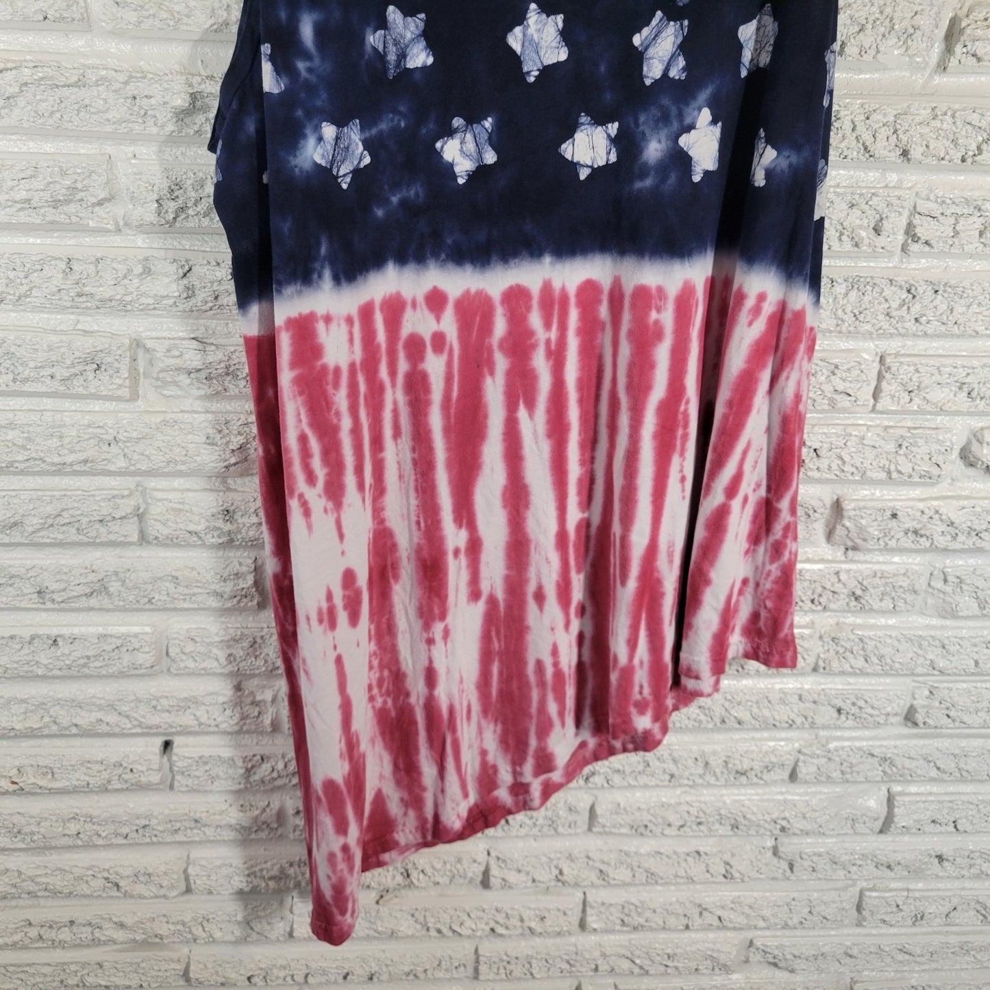 Chaps Women's Plus Size 2X 4th of July Shift Tank Dress Red Blue Asymmetric Hem