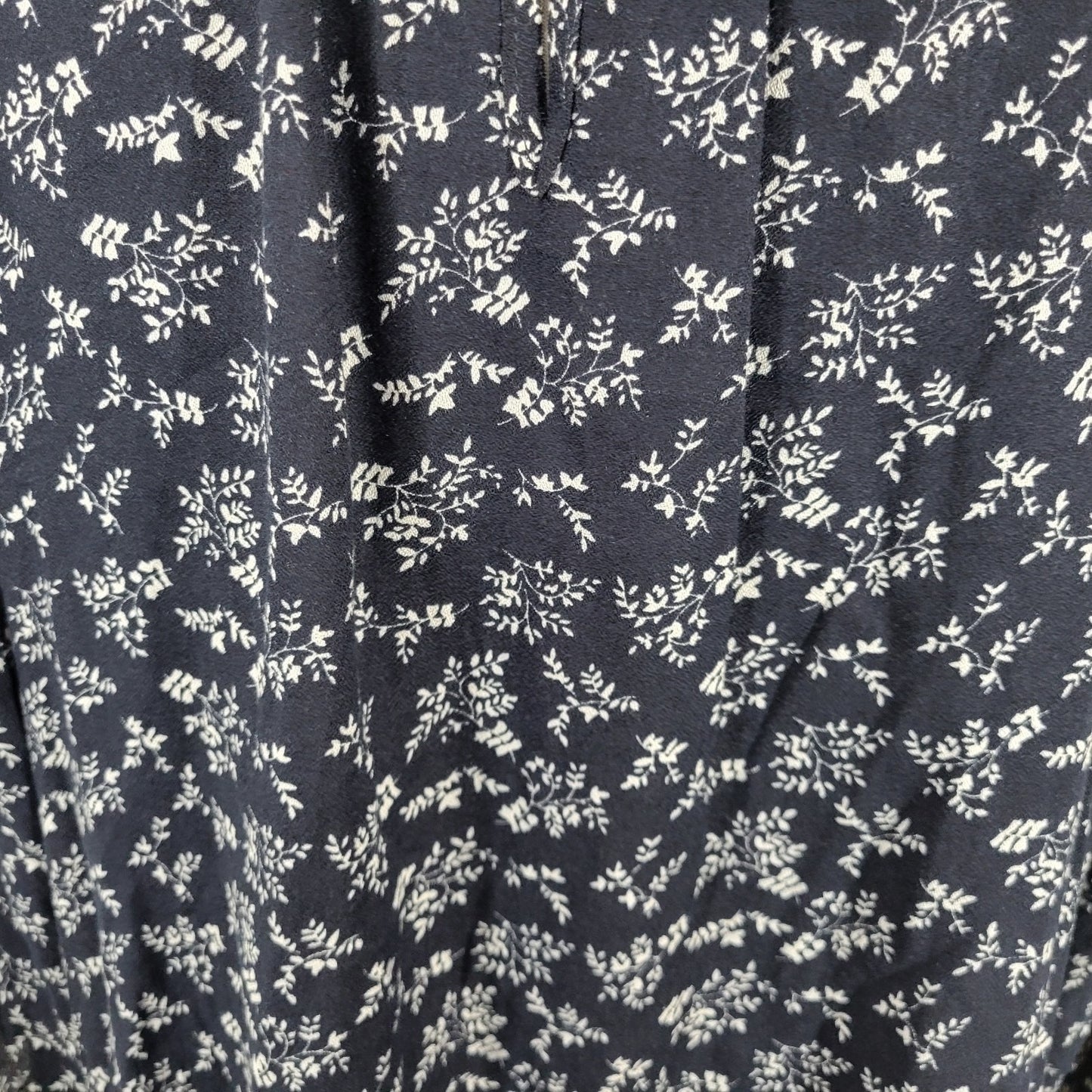 Skies Are Blue Womens Top 1X Plus 3/4 Sleeve Blue Floral Sash Keyhole Rayon