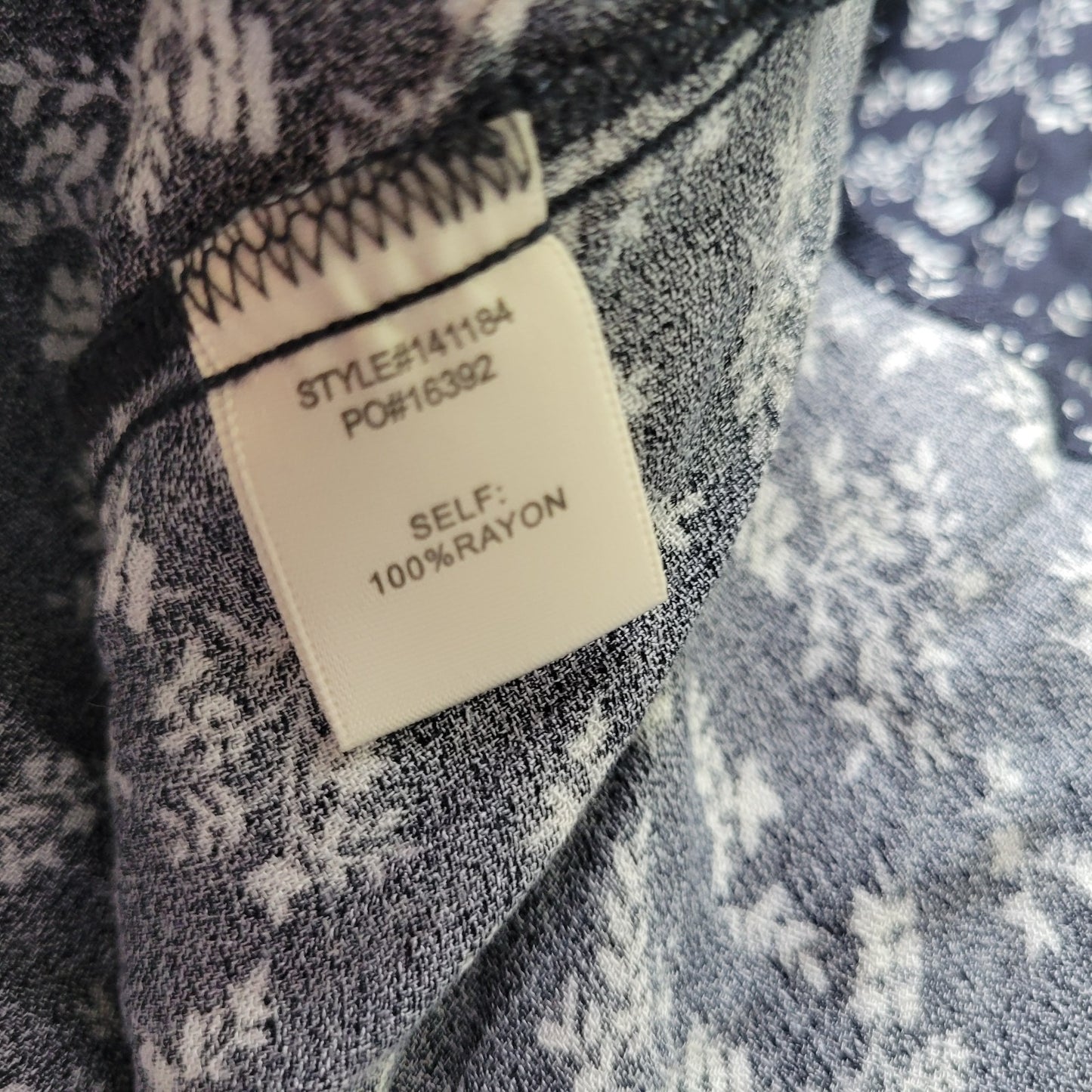 Skies Are Blue Womens Top 1X Plus 3/4 Sleeve Blue Floral Sash Keyhole Rayon