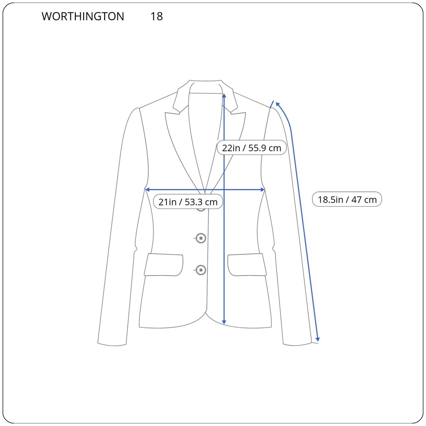 Worthington Womens Jacket 18 Plus Blazer Cuff Sleeve Brown Leaves Faux Pockets