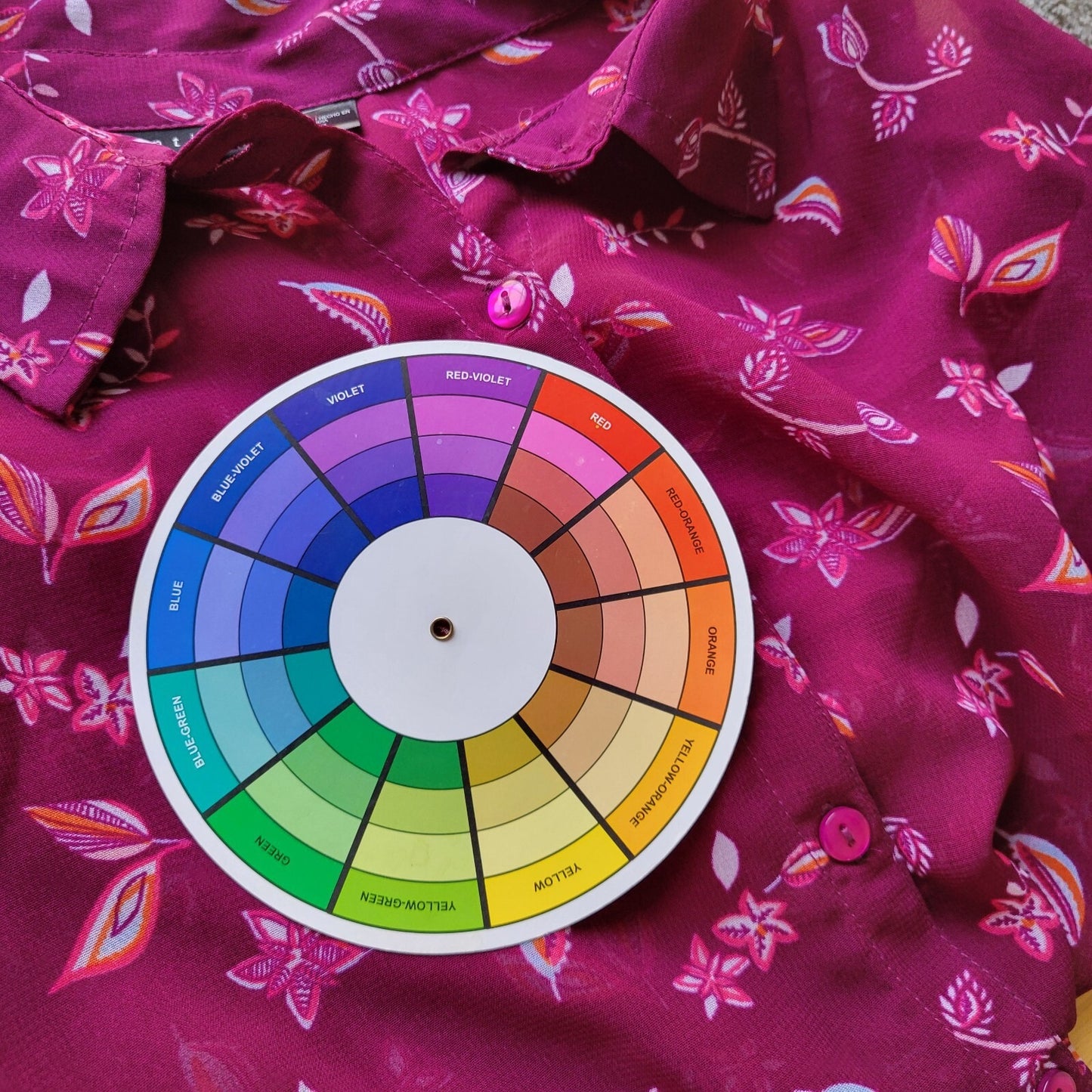 Attention Womens Top 1X Plus 3/4 Sleeve Purple Floral Lightweight Sheer Buttons