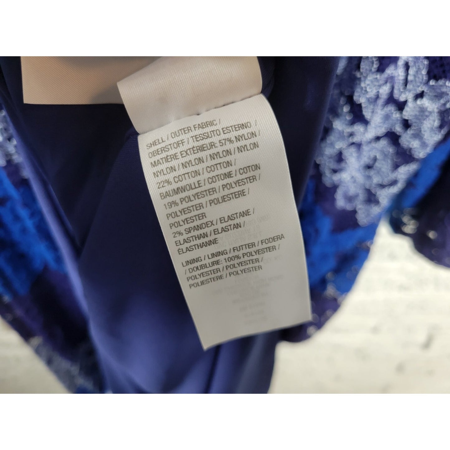 Isaac Mizrahi Live QVC Womens Dress 3X Plus 3/4 Sleeve Blue Lace Floral Lined