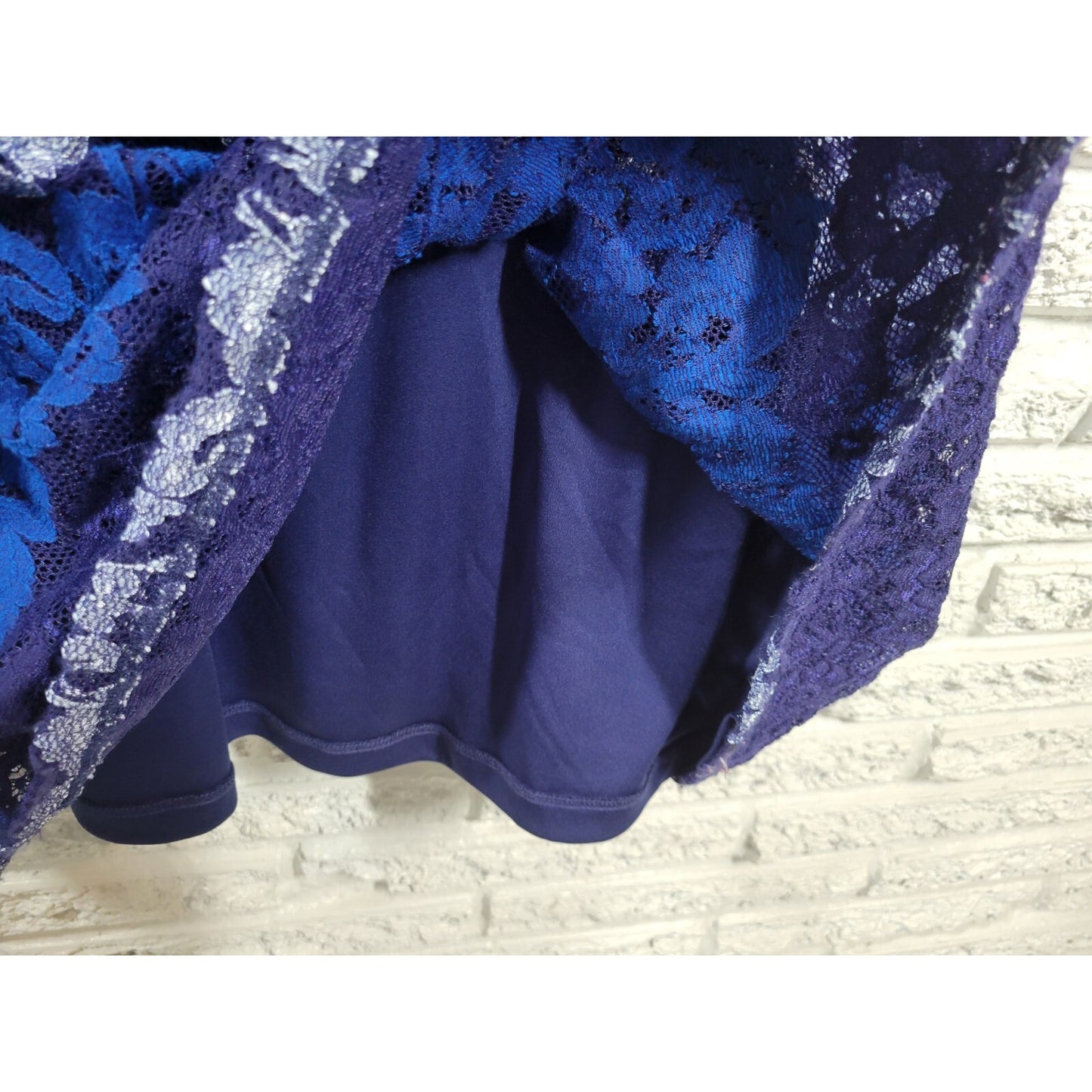 Isaac Mizrahi Live QVC Womens Dress 3X Plus 3/4 Sleeve Blue Lace Floral Lined